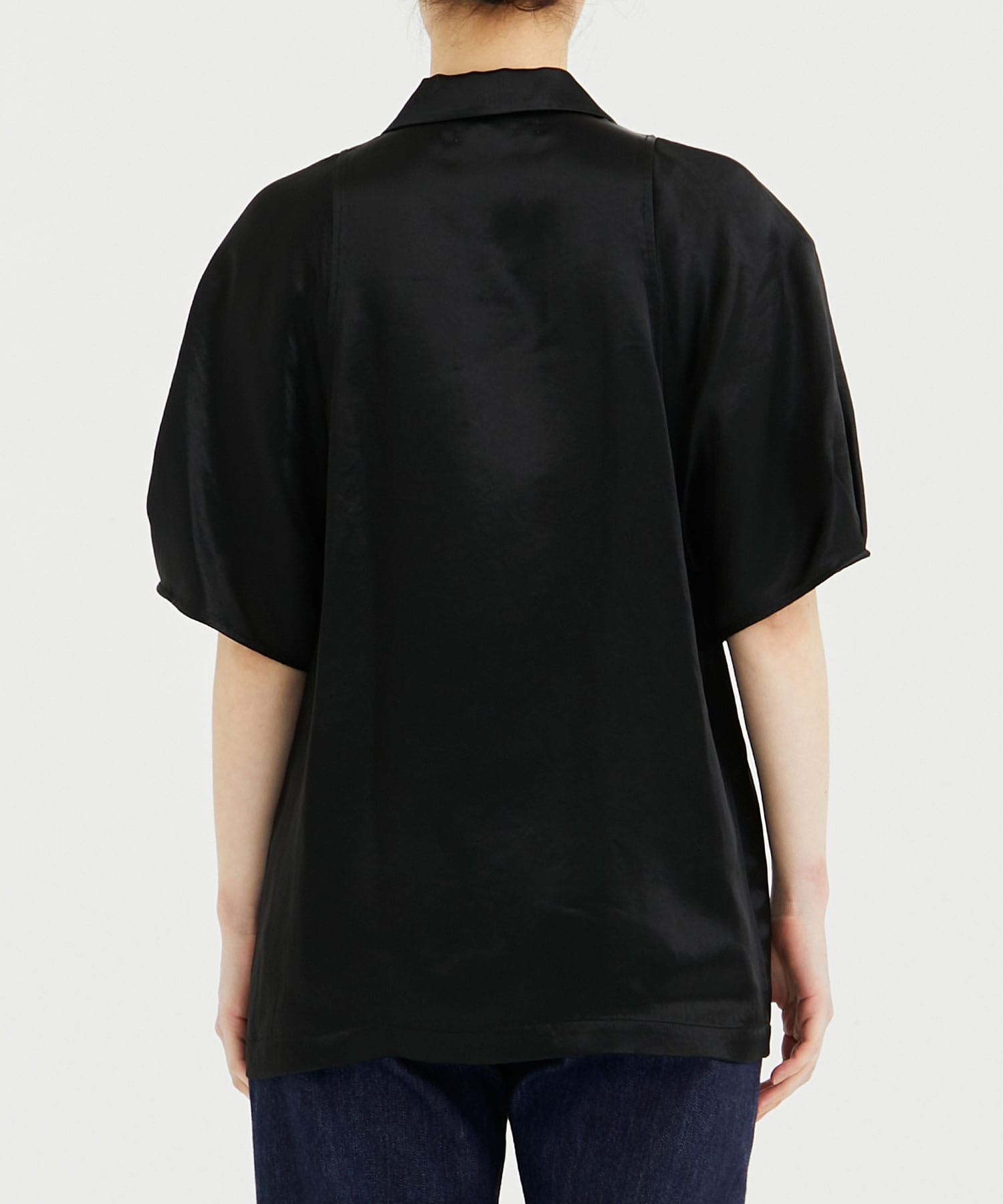 ACETATE SATIN HALF SLEEVE SHIRT CINOH