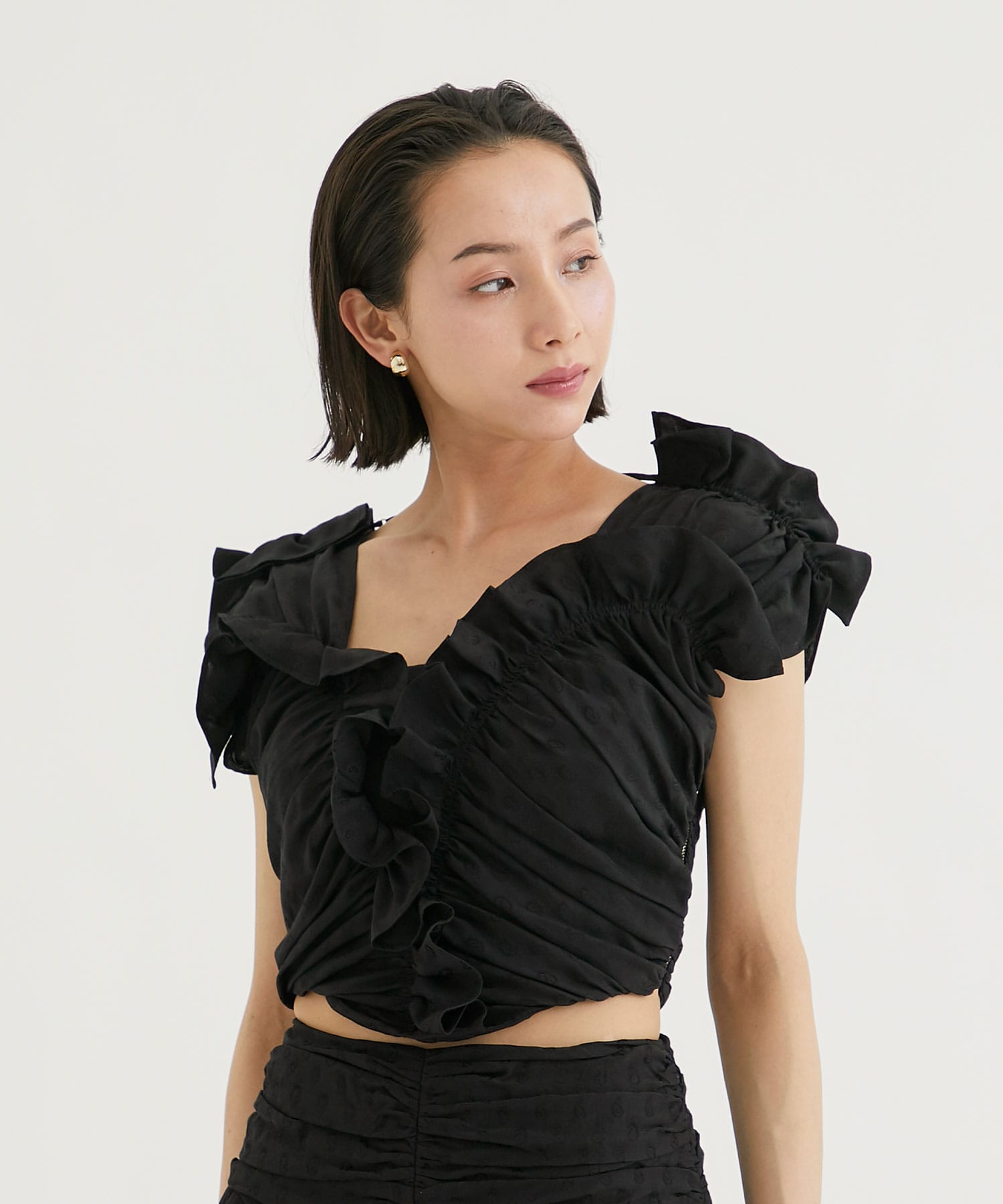 GATHERED PAISLEY TOP(1 BLACK): FETICO: WOMEN｜THE TOKYO ONLINE STORE