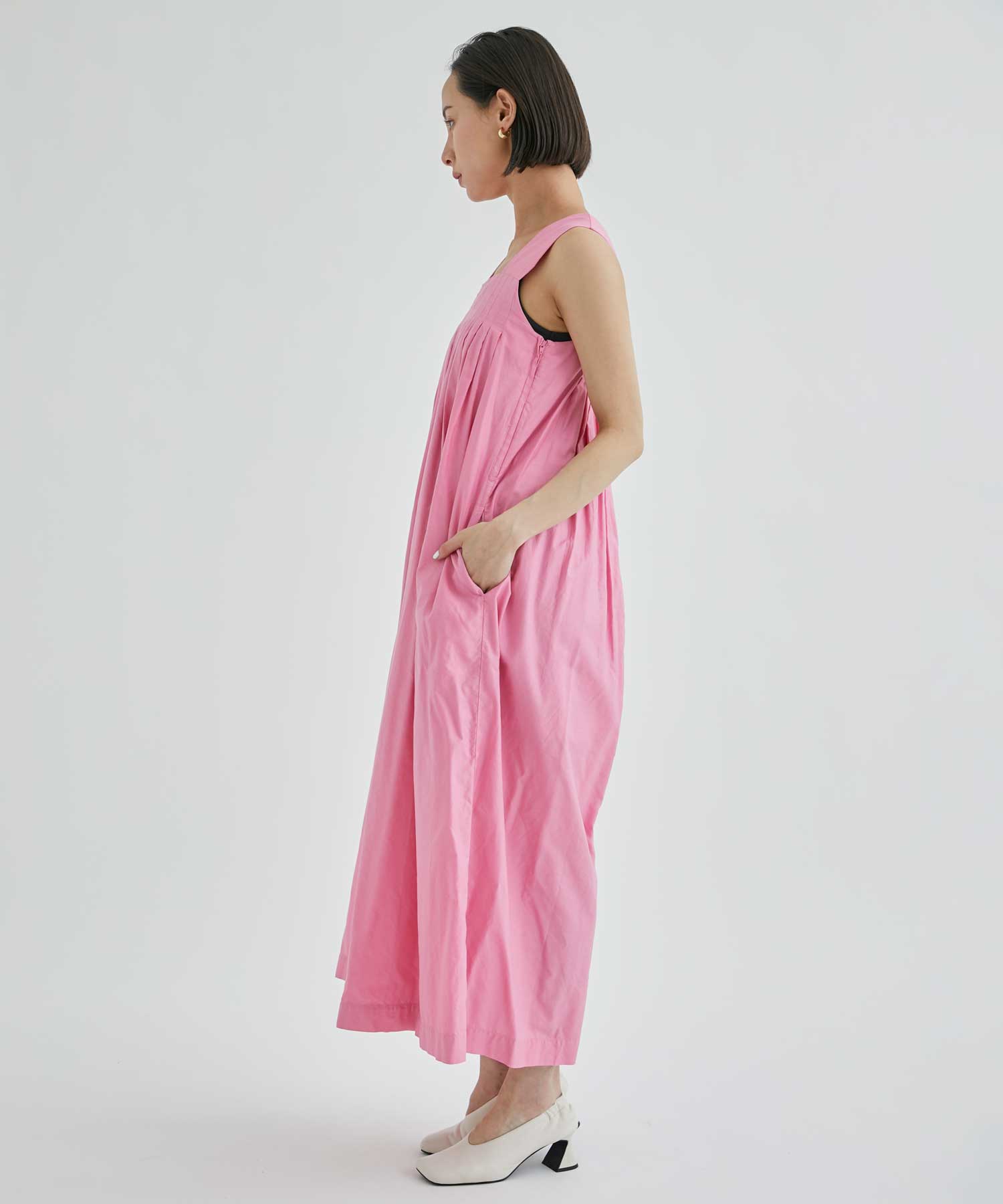 MICRO COTTON SATIN OVERALL(0 PINK): ATON: WOMEN｜THE TOKYO ONLINE