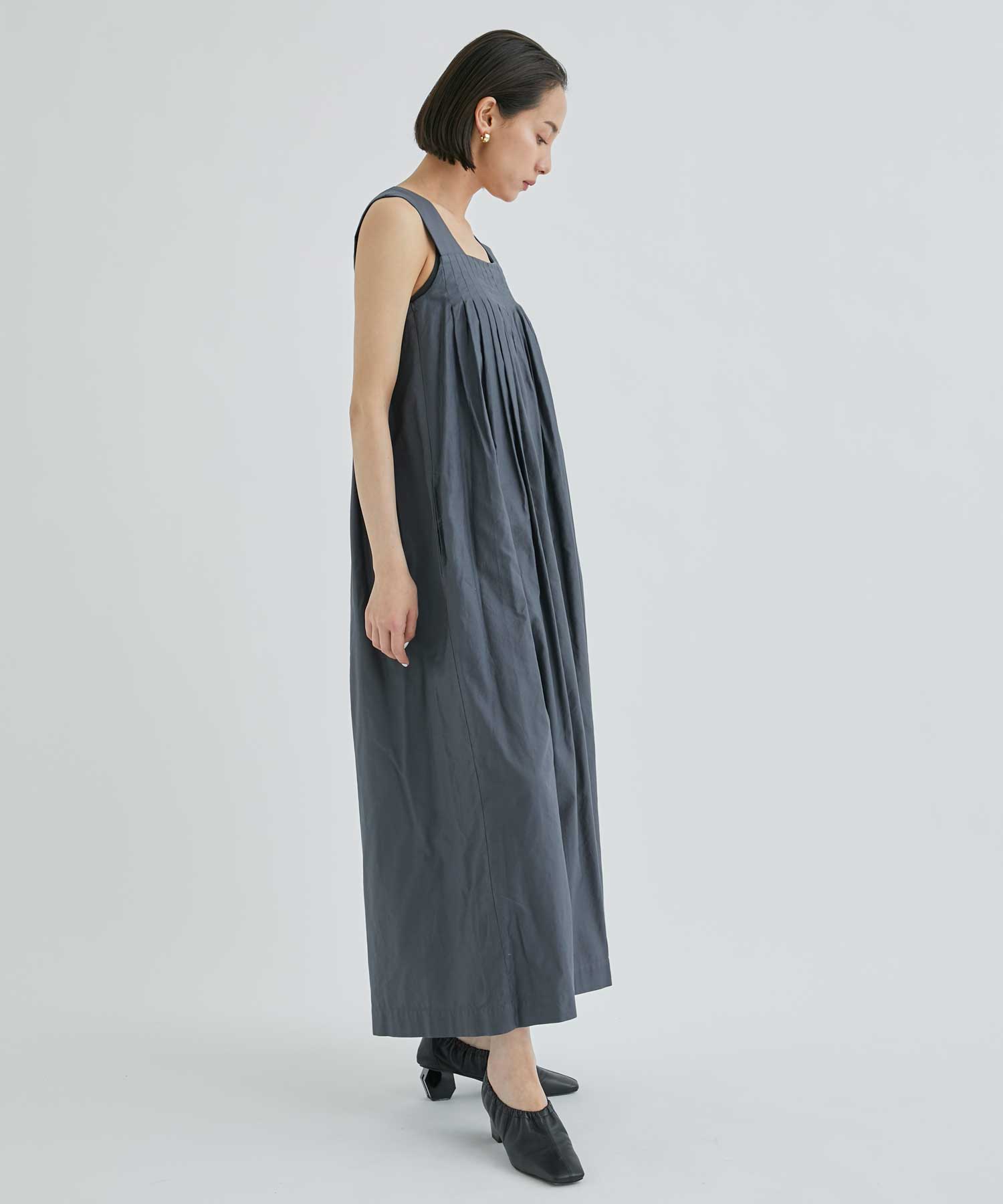 MICRO COTTON SATIN OVERALL(1 GREY): ATON: WOMEN｜THE TOKYO ONLINE