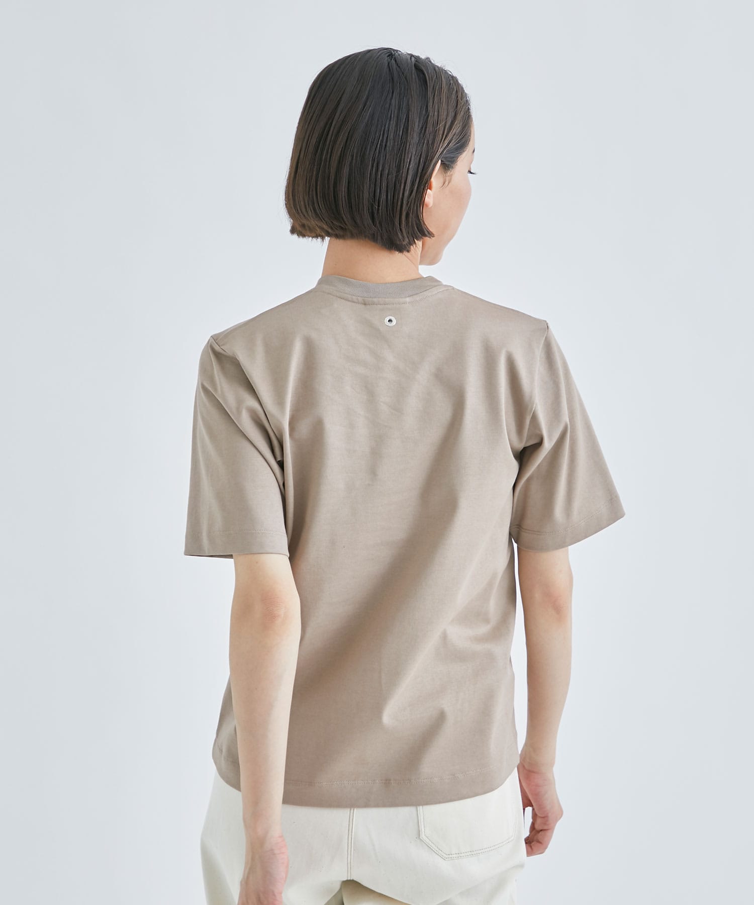 EX.COTTON JERSEY COMPACT T-SHIRT(36 BEIGE): CINOH: WOMEN｜THE