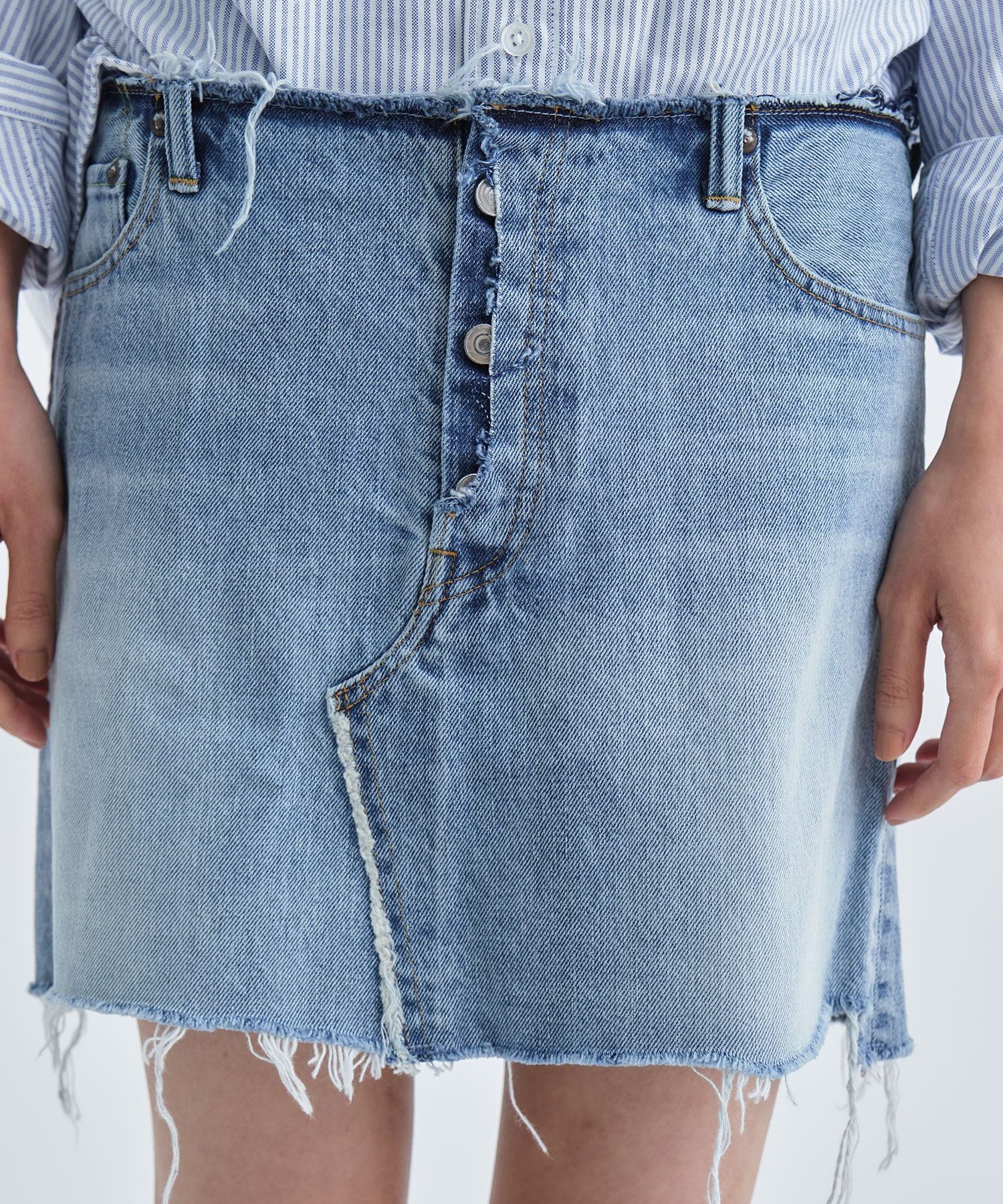 5POCKET DENIM MINI SKIRT（VW)(1 BLUE): MADISONBLUE: WOMEN｜THE