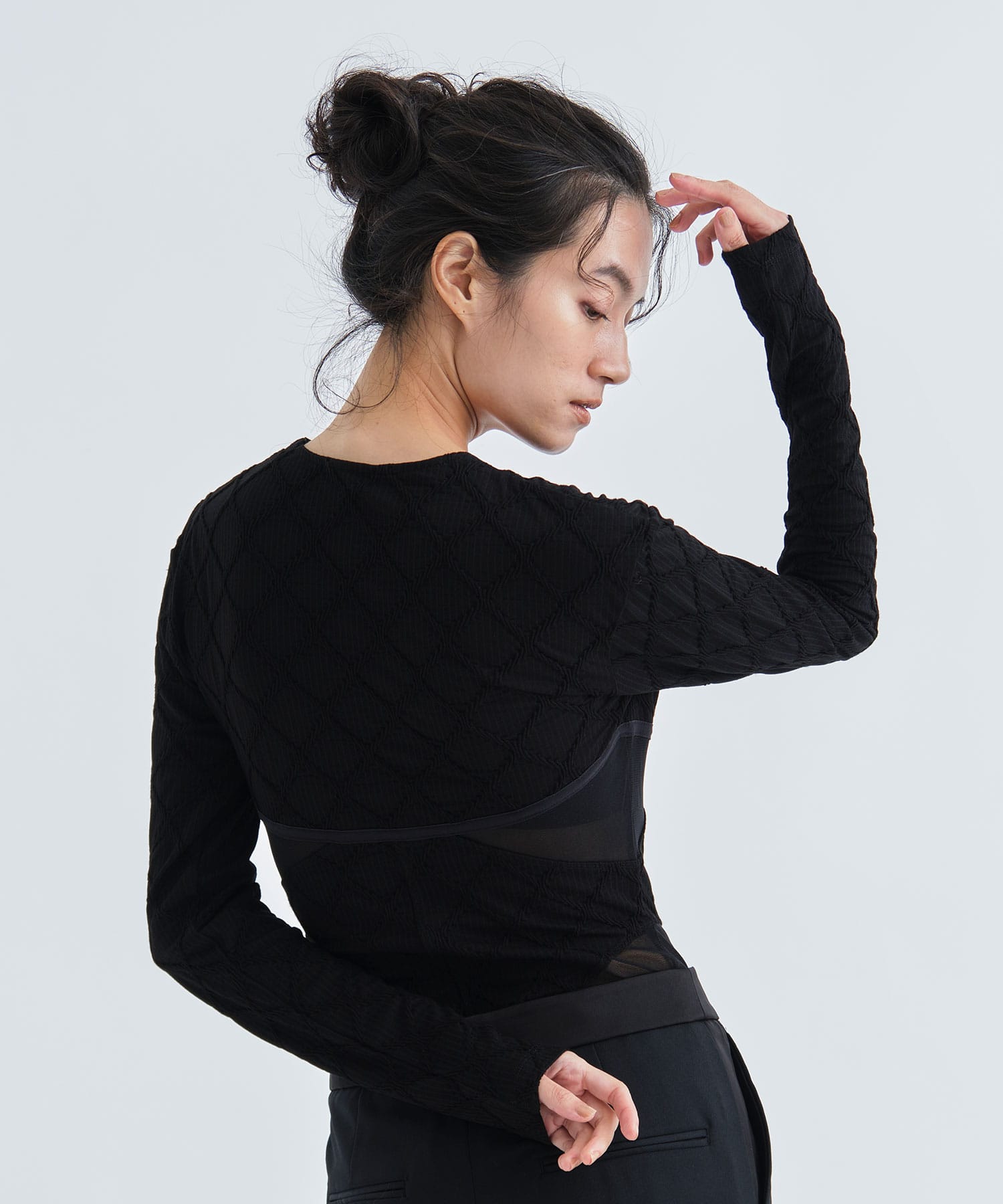 JACQUARD JERSEY PANELED BODYSUIT(1 BLACK): : WOMEN｜THE TOKYO