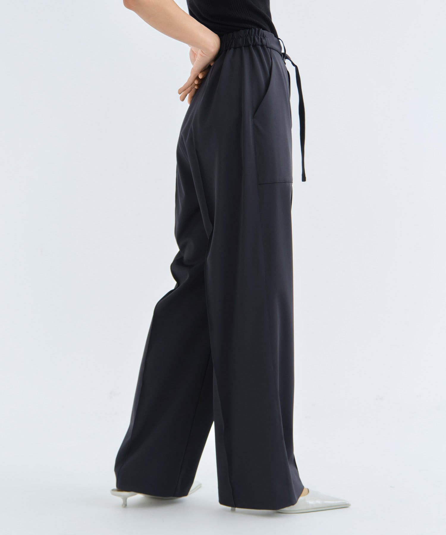 ULTRA LIGHT WASHABLE HIGH FANCTION JERSEY BAKER PANTS THE PERMANENT EYE