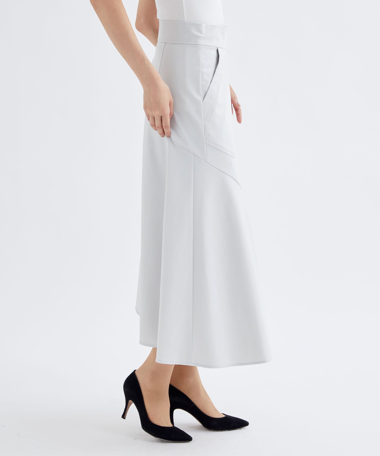 WASHABLE HIGH FANCTION JERSEY WRAP SKIRT(34 IVORY): THE PERMANENT