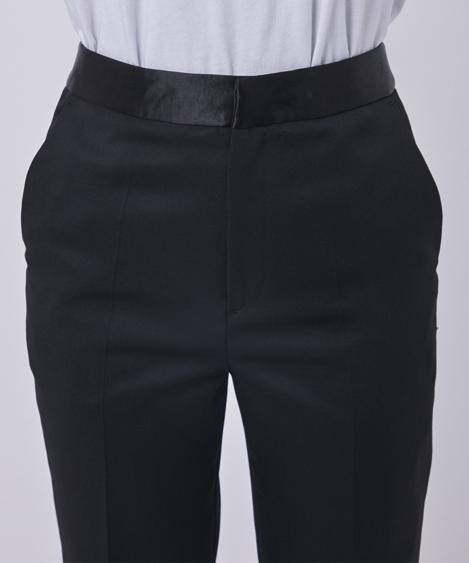 BLACK FORMAL TAPERED PANTS CINOH