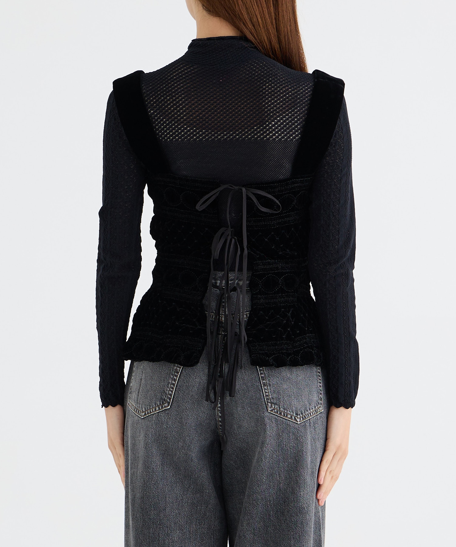 VELVET EMBROIDERED TOP FETICO