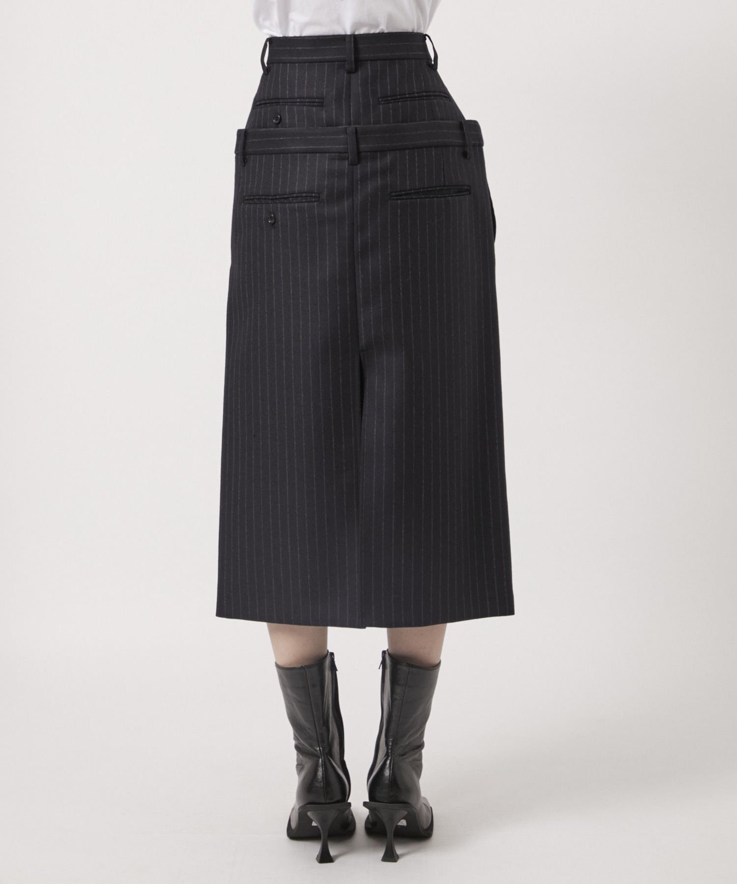 STRIPED WOOL STACKED SKIRT JOHN LAWRENCE SULLIVAN