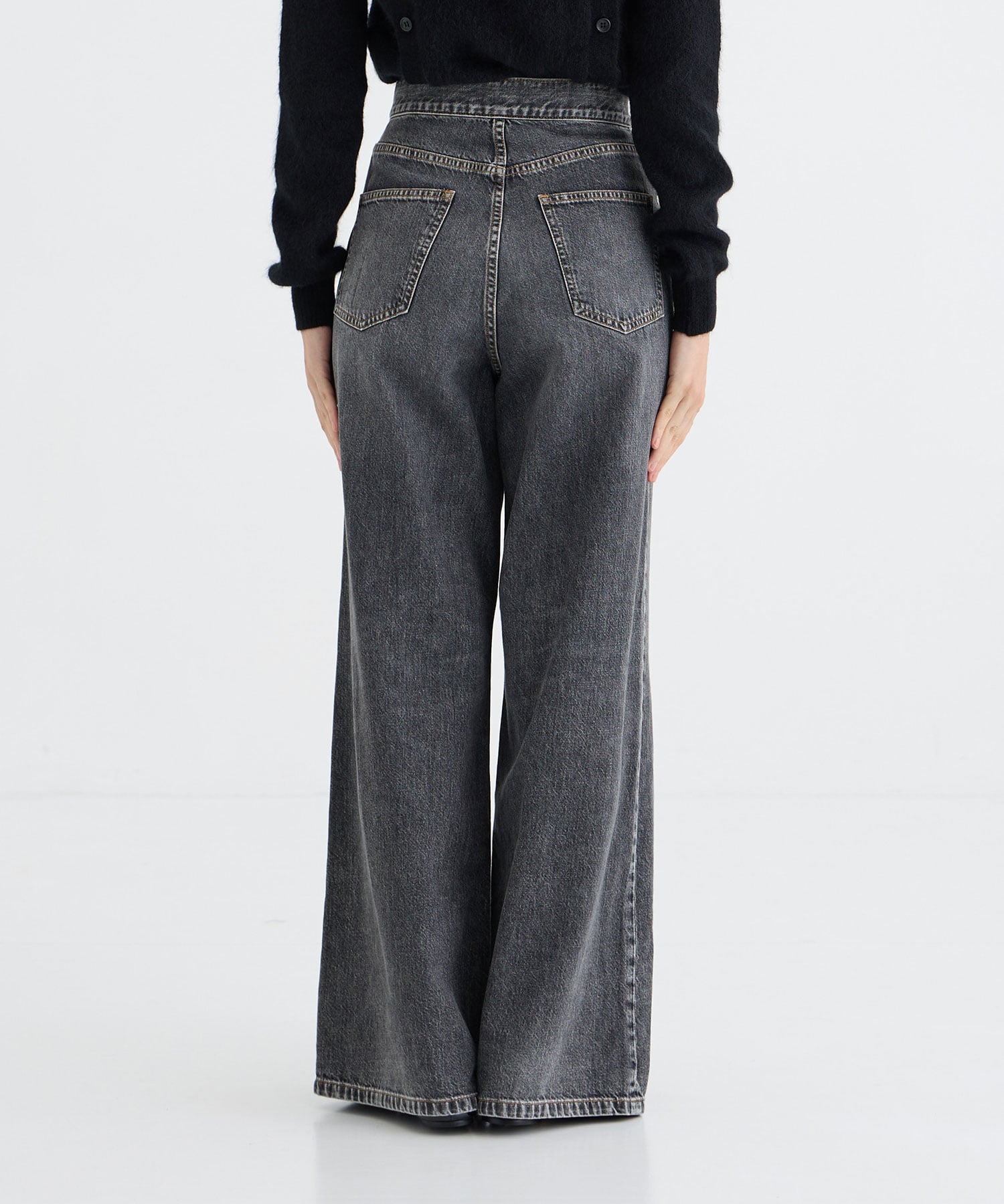 WASHED DENIM WIDE PANTS JOHN LAWRENCE SULLIVAN