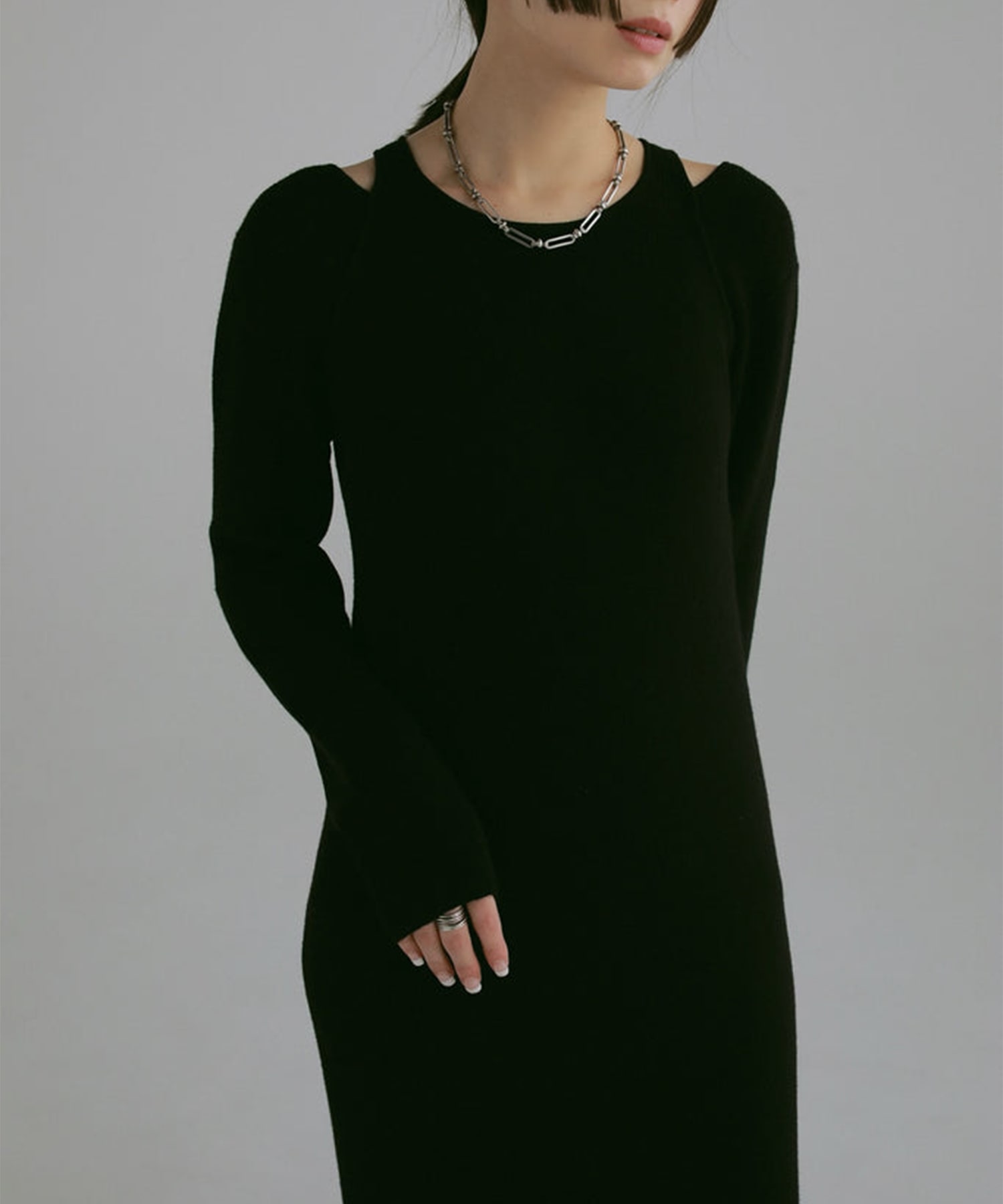 shoulder cut knit dress Louren