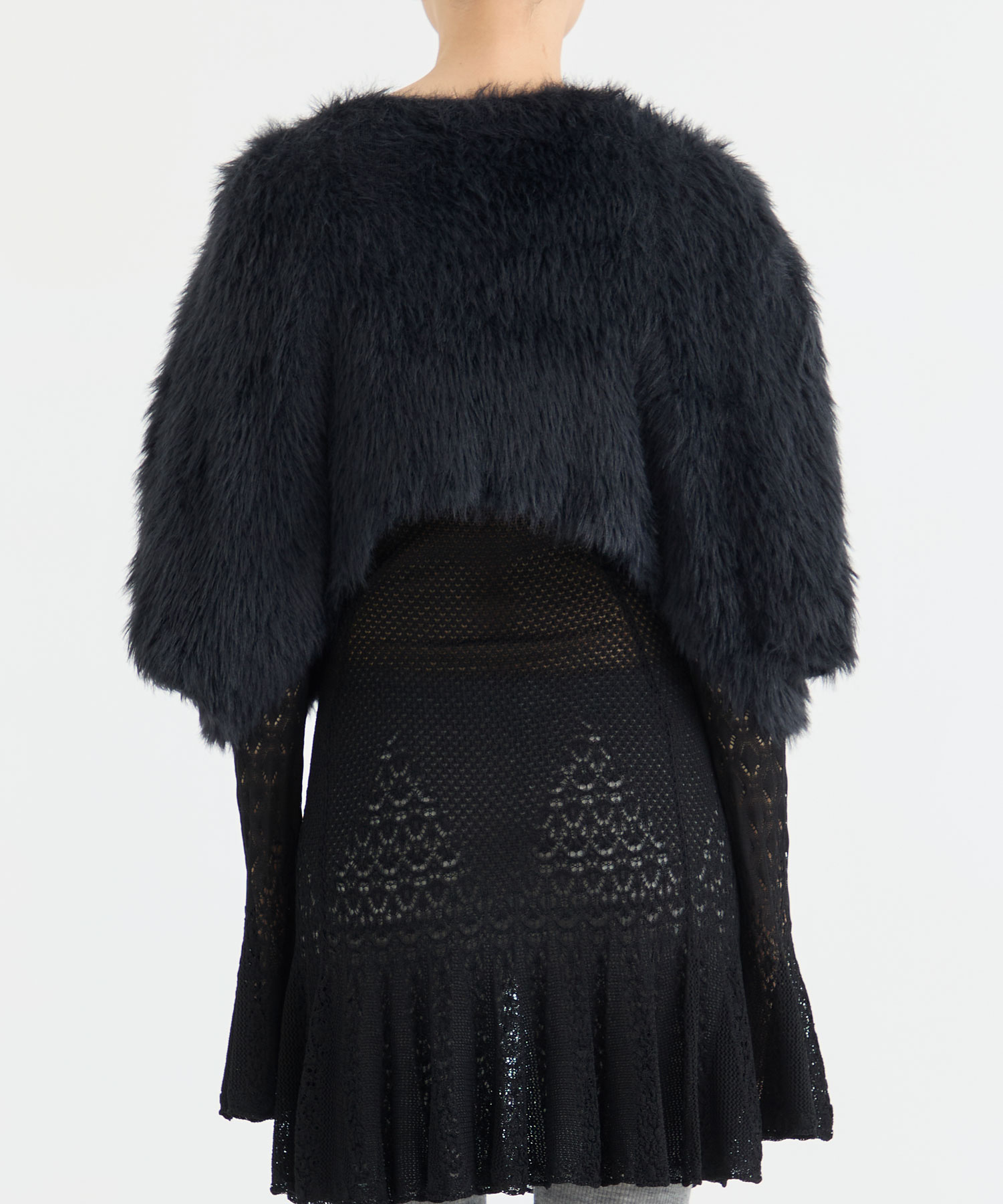 FUR KNIT BEAD EMBROIDERED BOLERO FETICO