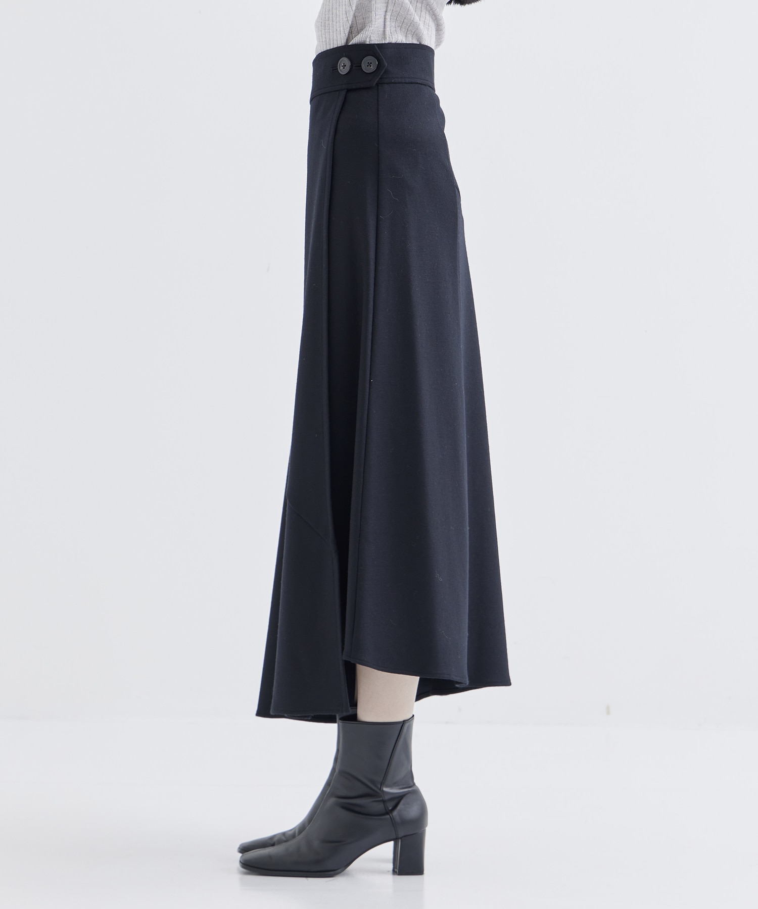 WASHABLE FLANNEL CASHMERE TOUCH WRAP SKIRT THE TOKYO