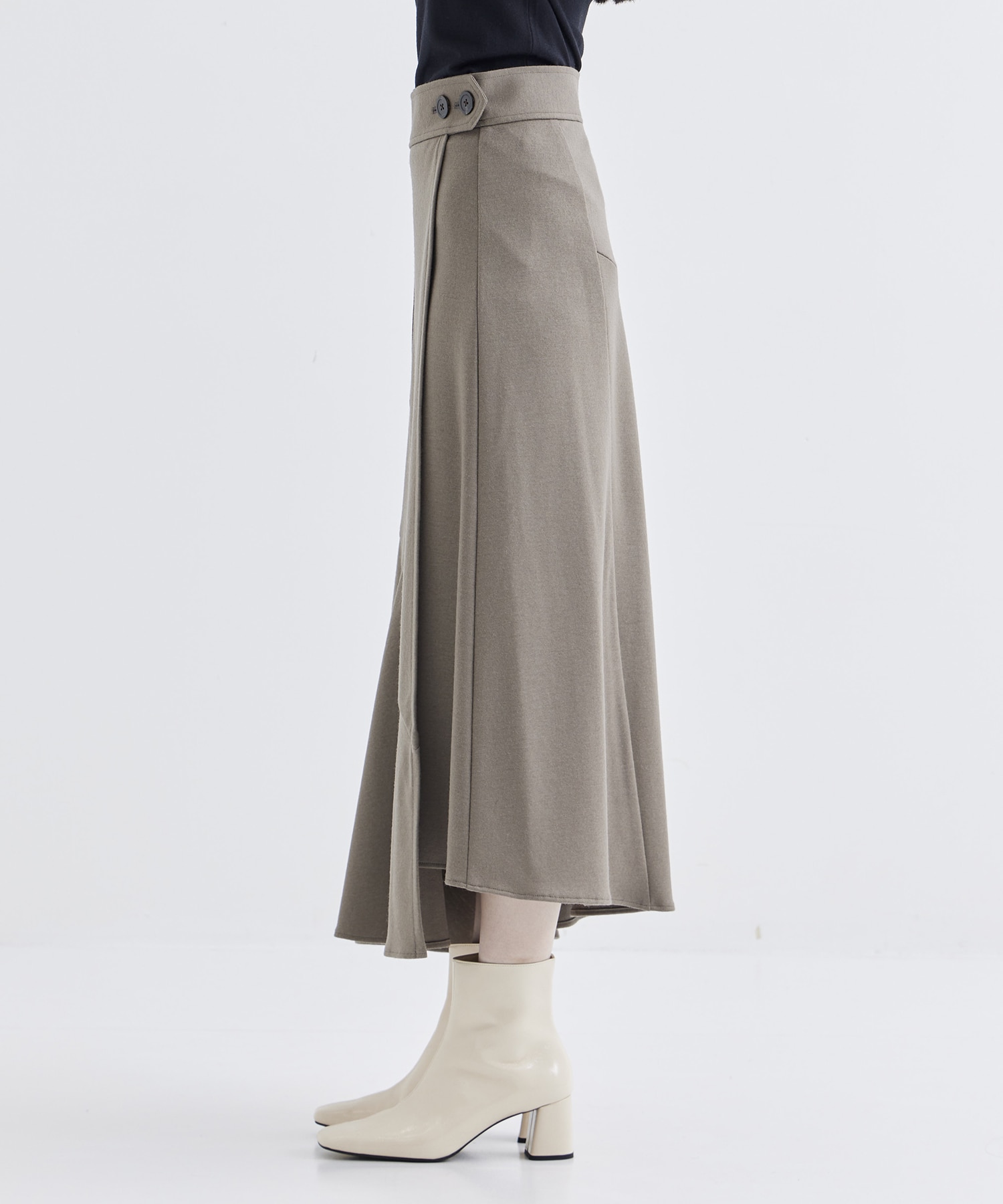 WASHABLE FLANNEL CASHMERE TOUCH WRAP SKIRT THE TOKYO