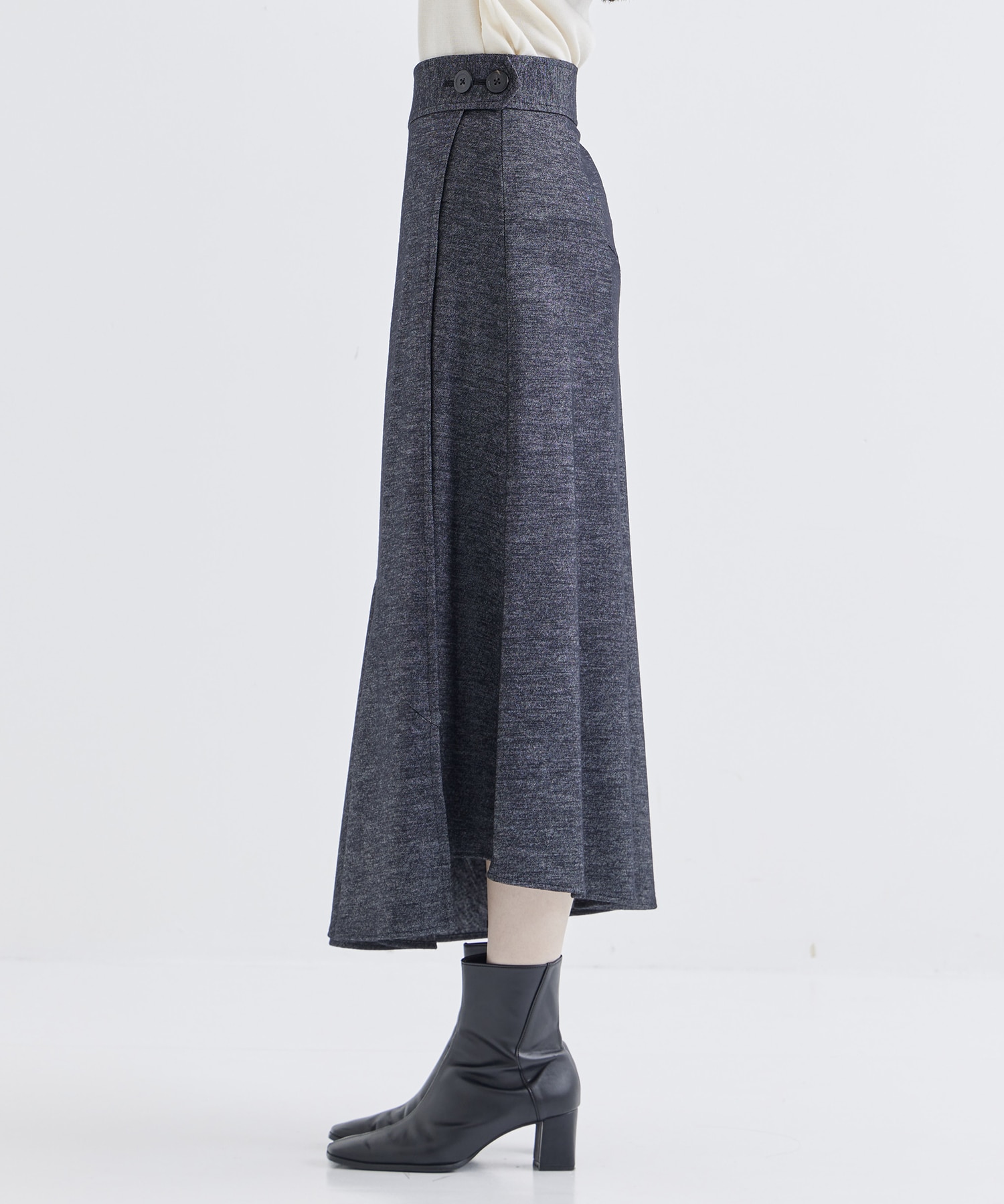 WASHABLE TWEEDY JERSEY WRAP SKIRT THE TOKYO