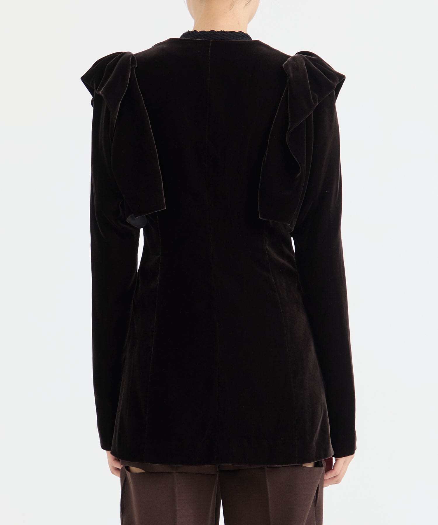 VELVET FRILL SHOULDER JACKET FETICO