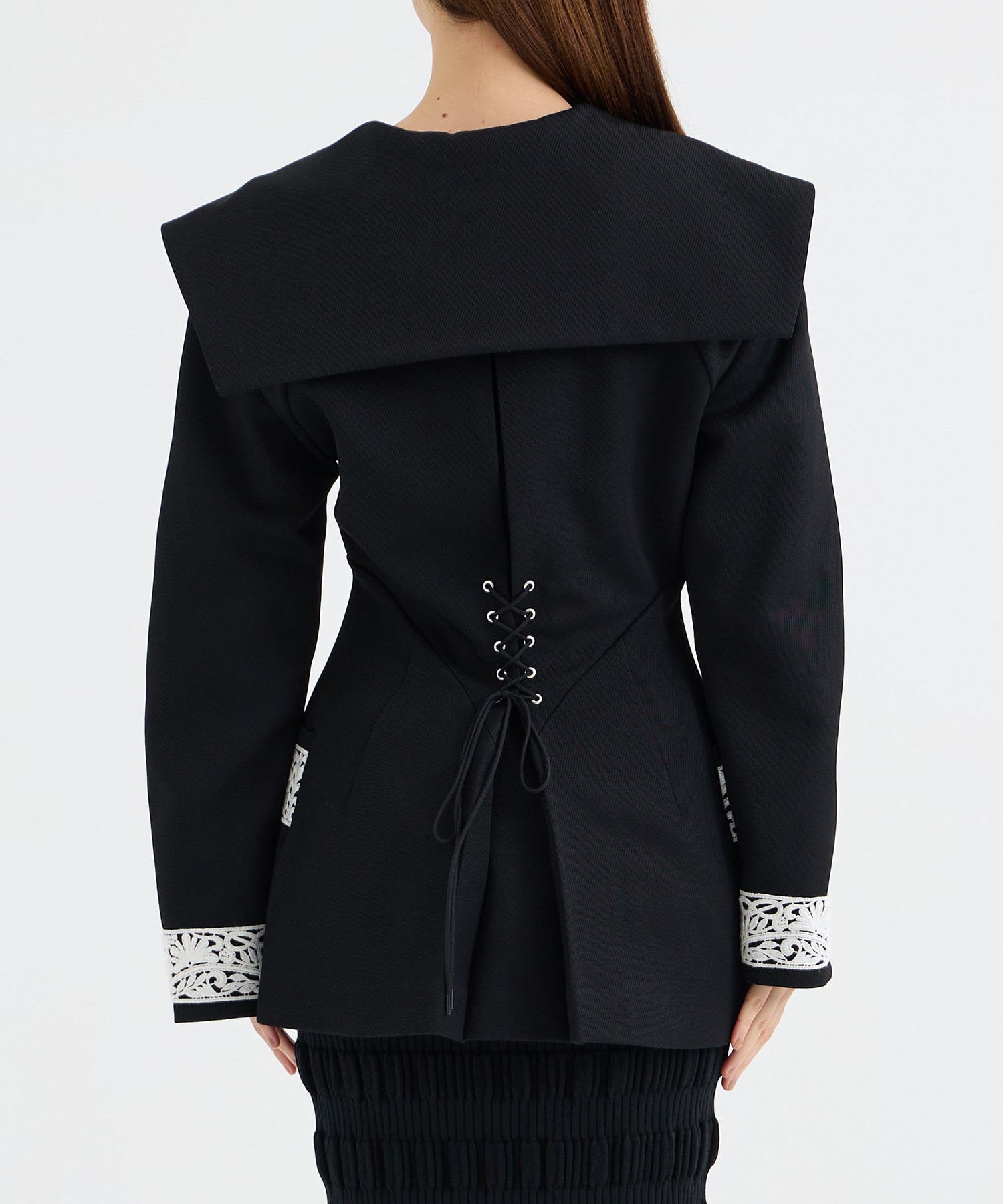 WOOL GABARDINE EMBROIDERED JACKET FETICO