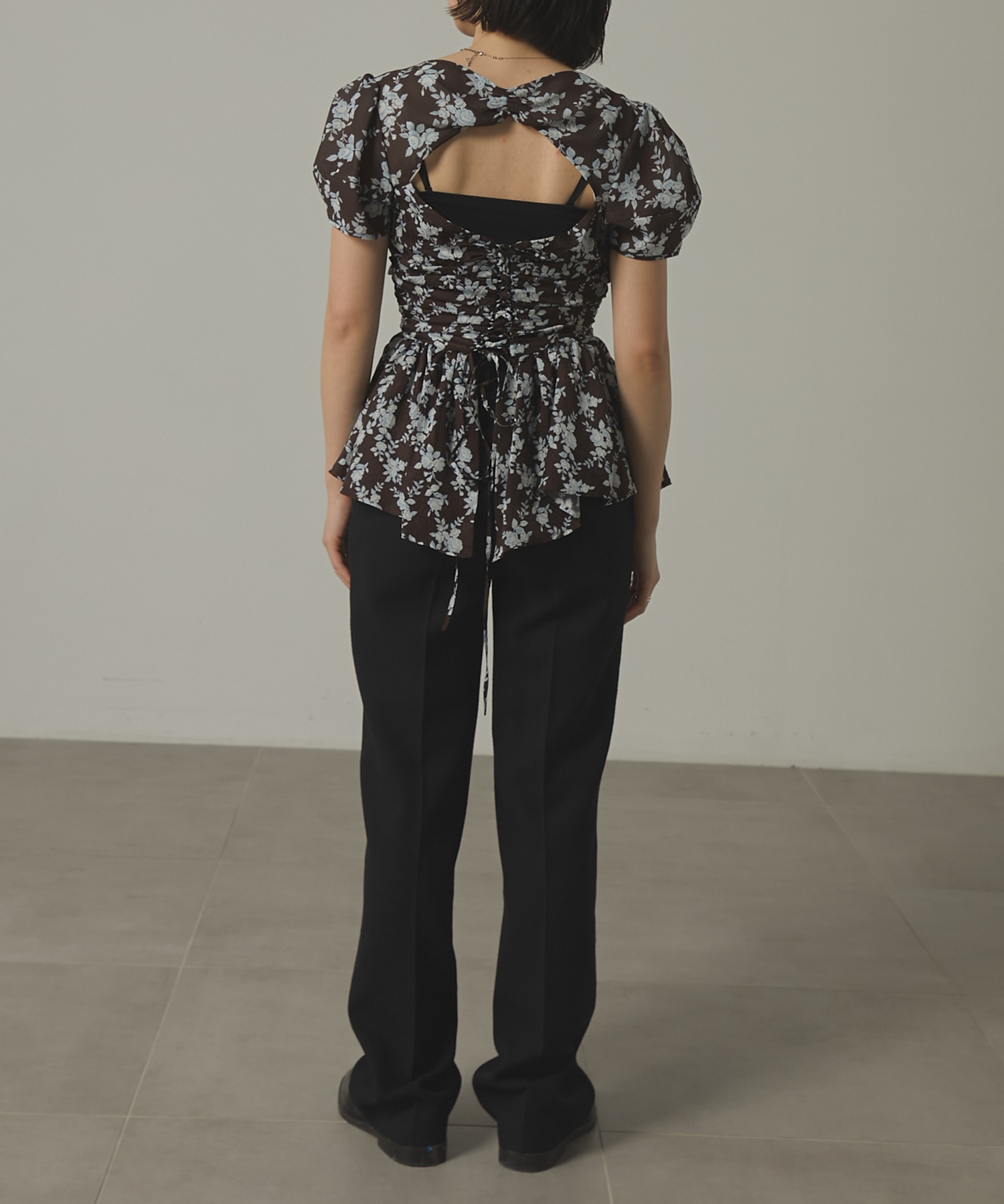 PUFF SLEEVE GATHERED BLOUSE FETICO