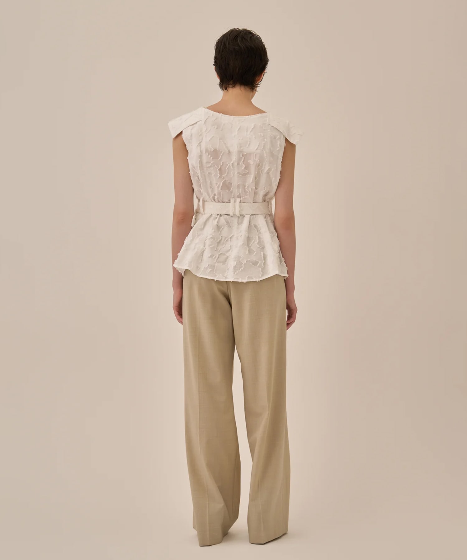 Block flower shirt WH AKIRANAKA