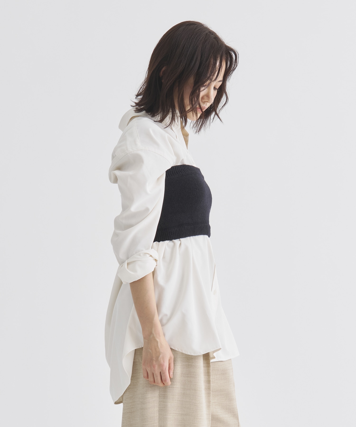 【WEB限定】knit bare top Louren