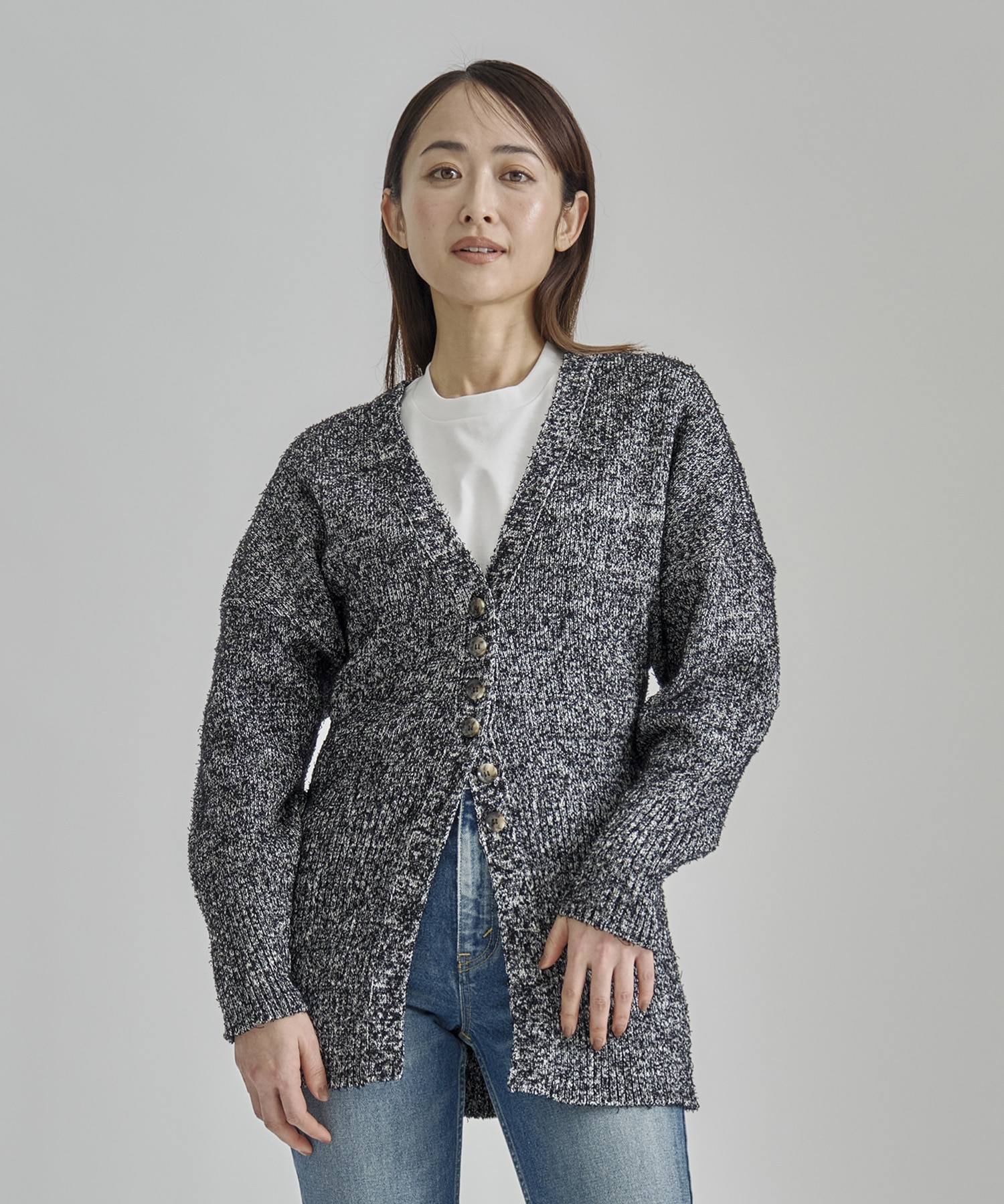 別注 Tweed Like Knit Cardigan AKIRANAKA