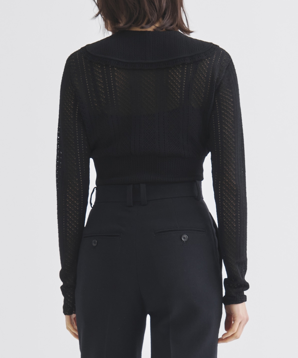 LACE KNIT SAILOR COLLAR BODYSUIT FETICO