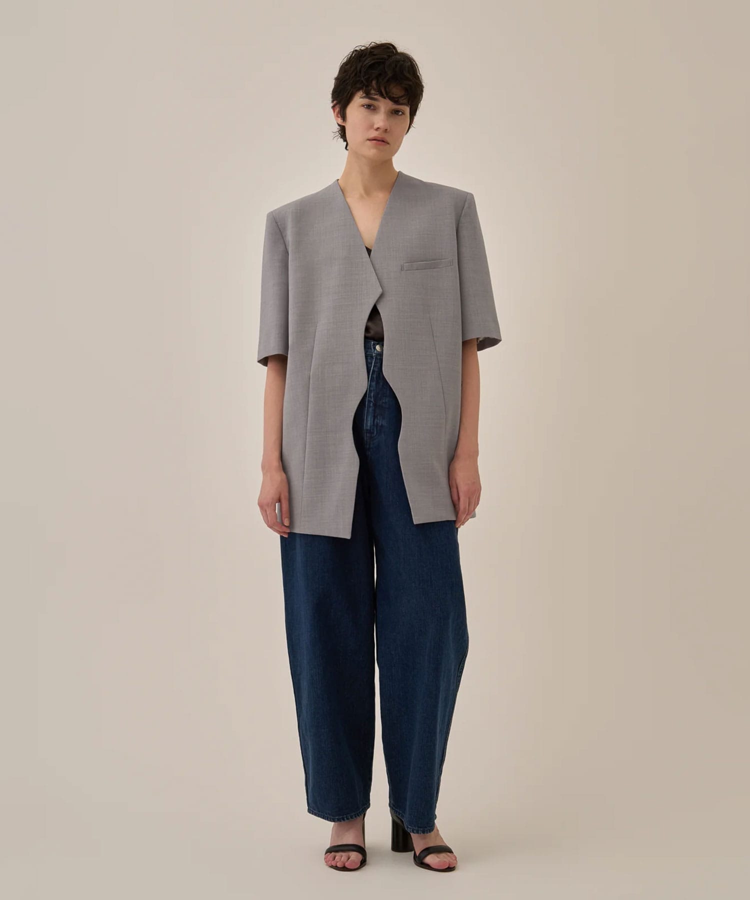 Miriam panel denim pants NV AKIRANAKA