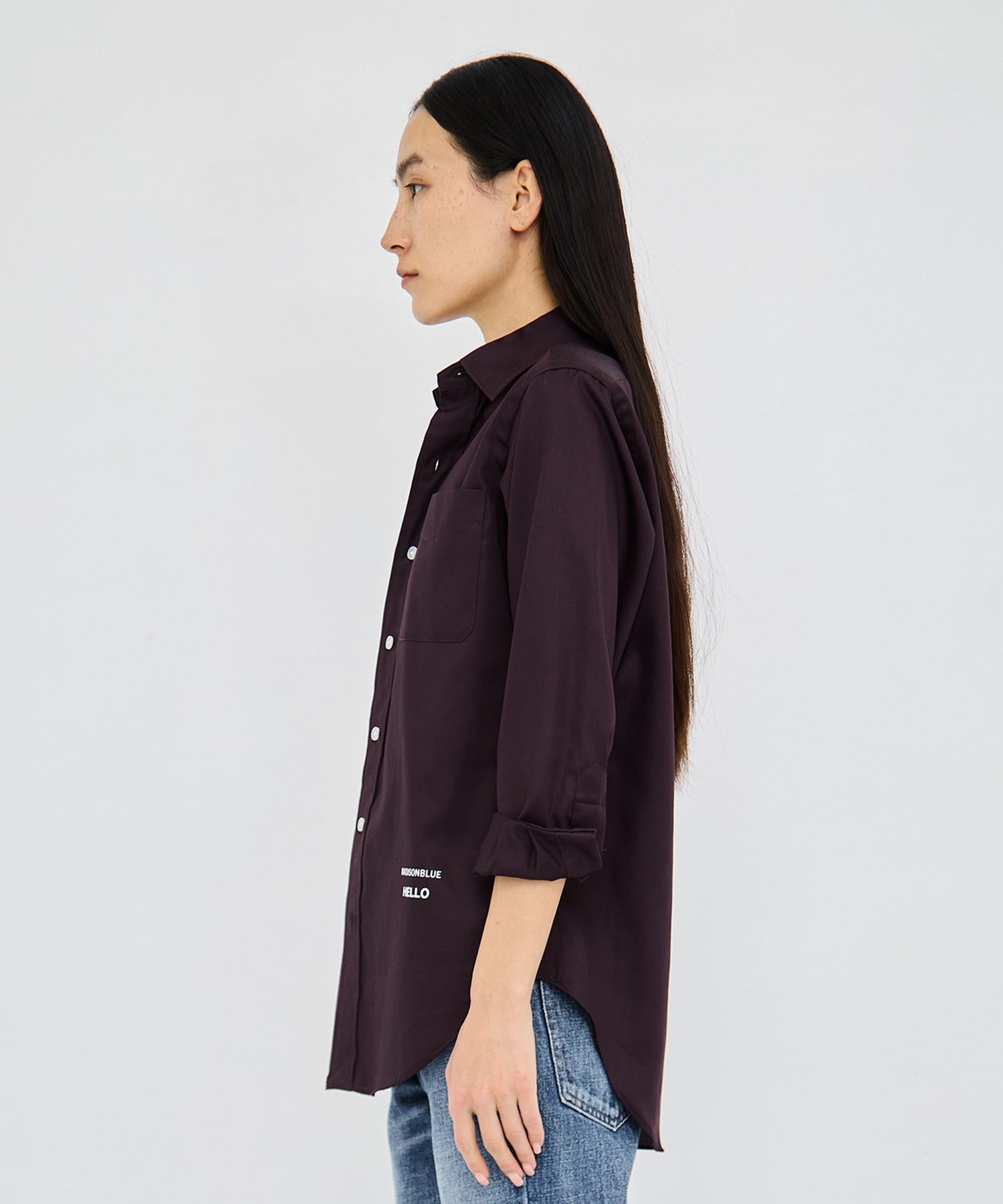 TRANE L/S SHIRT SATIN MADISONBLUE