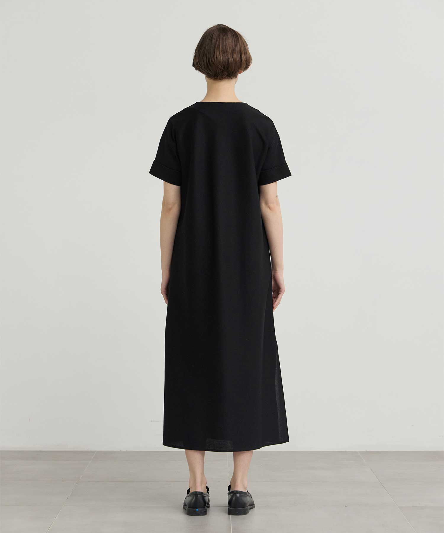 RERACS FRONT TUCK HENLY NECK DRESS THE RERACS