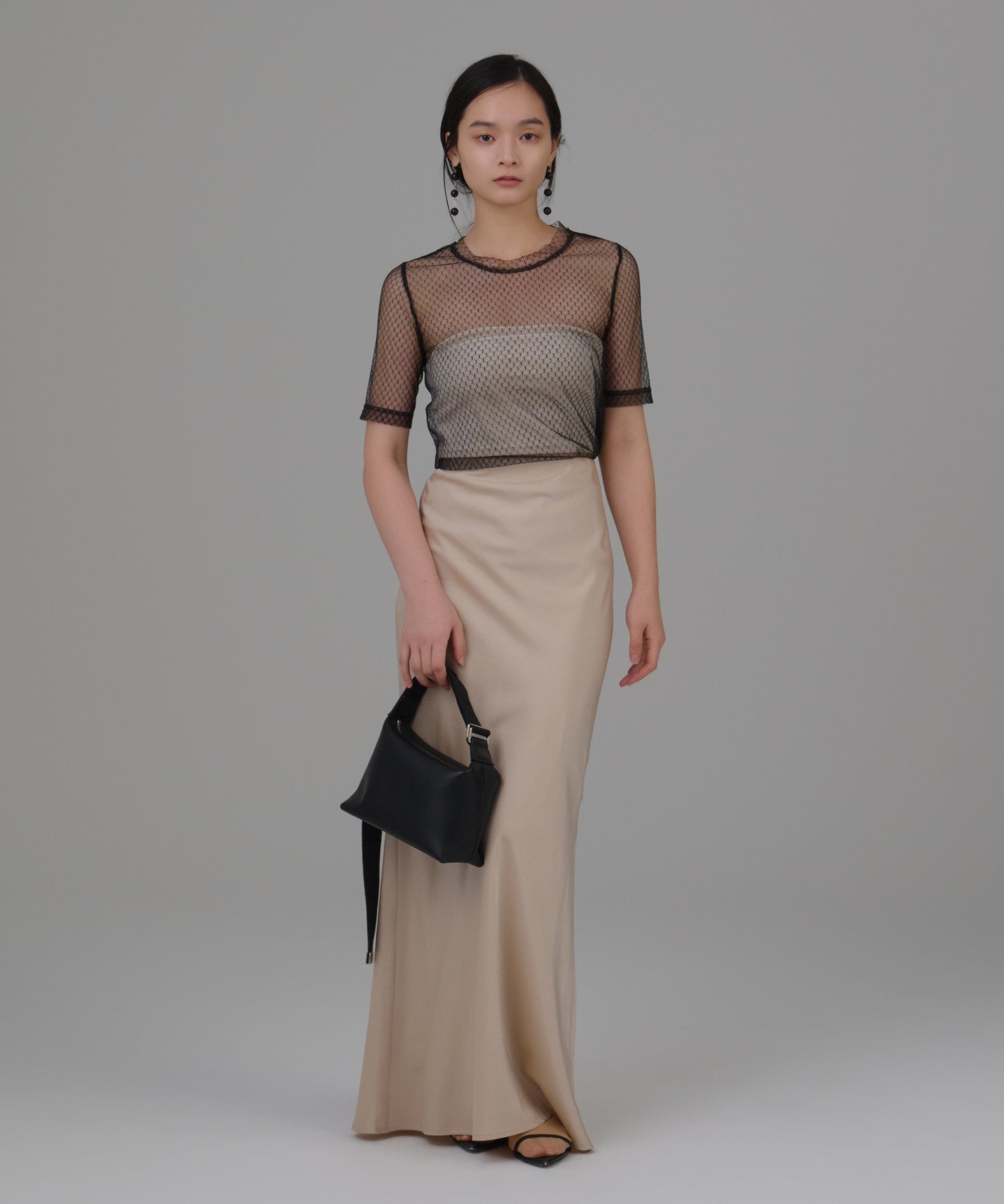 【WEB限定】tulle lace tops Louren