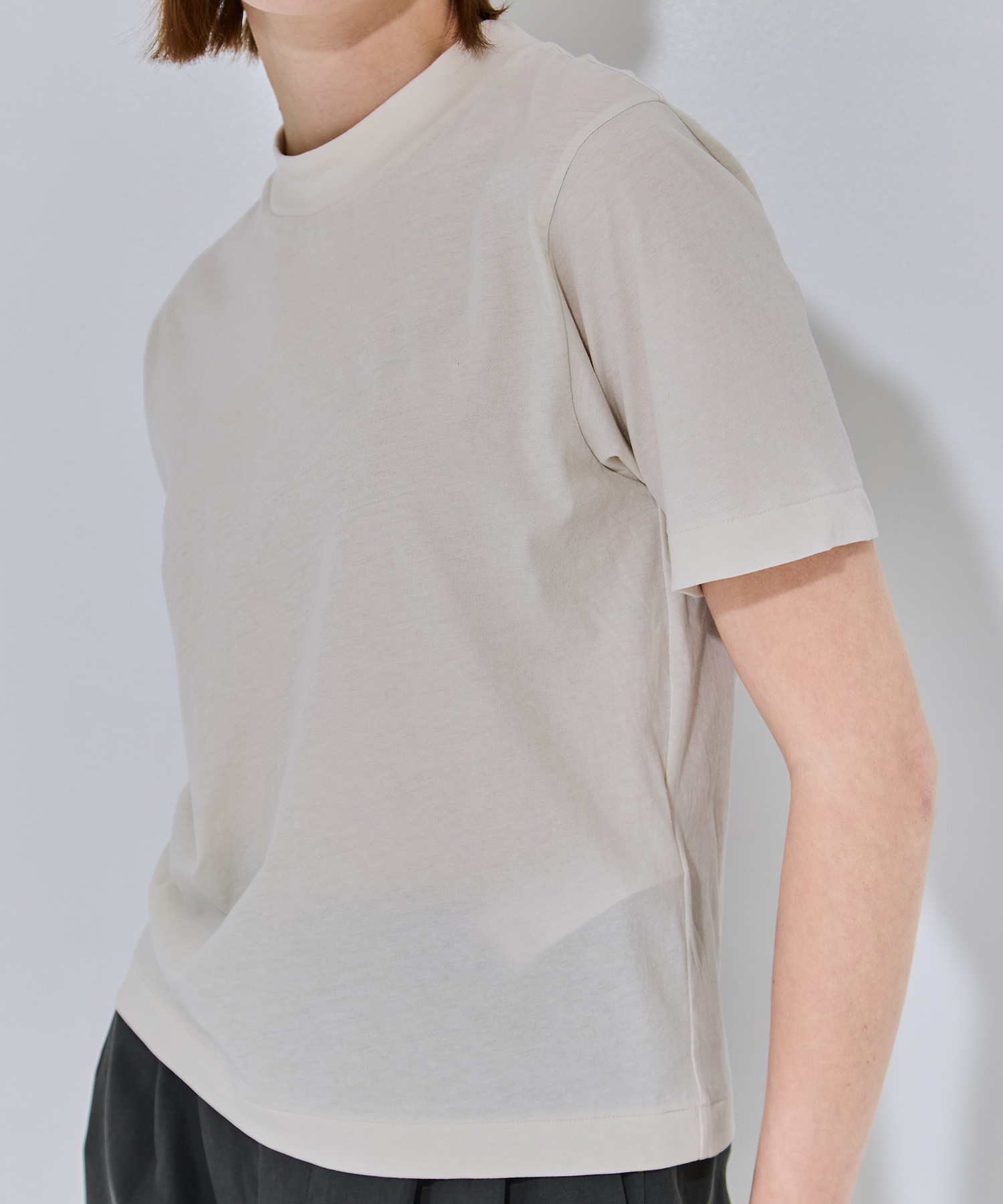 FRESCA NUBUCK MOCK NECK T SHIRTS ATON