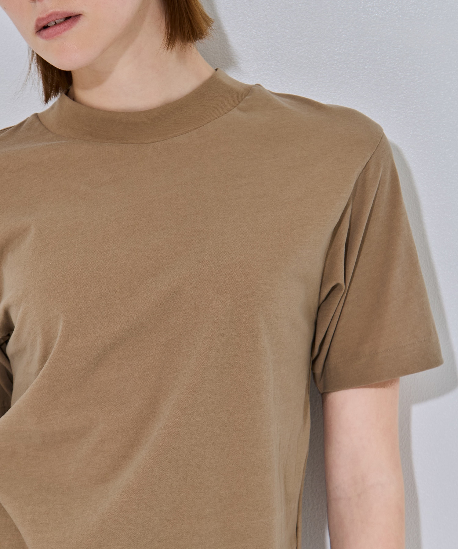 FRESCA NUBUCK MOCK NECK T SHIRTS ATON