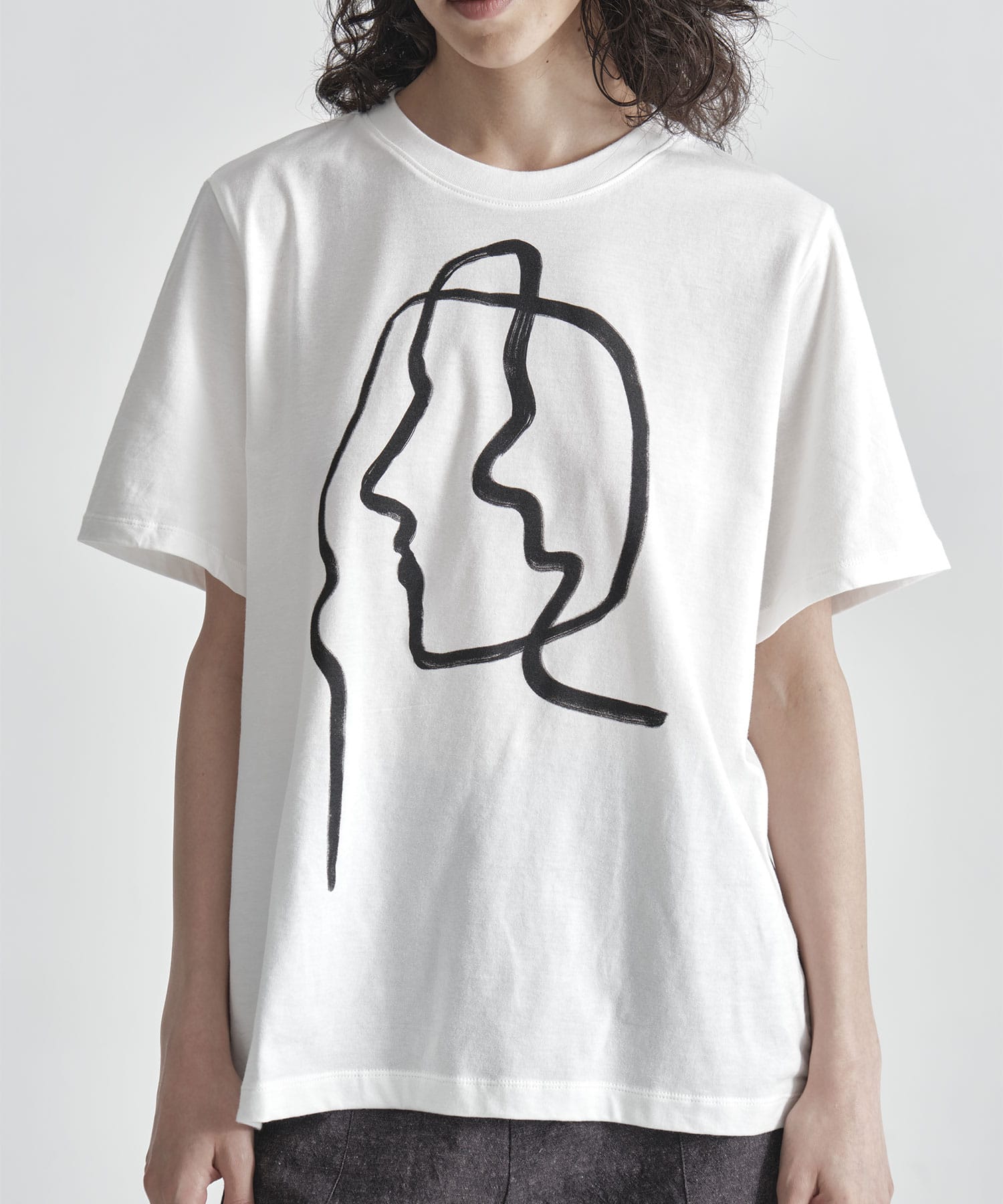 Line portrait T-shirt AKIRANAKA