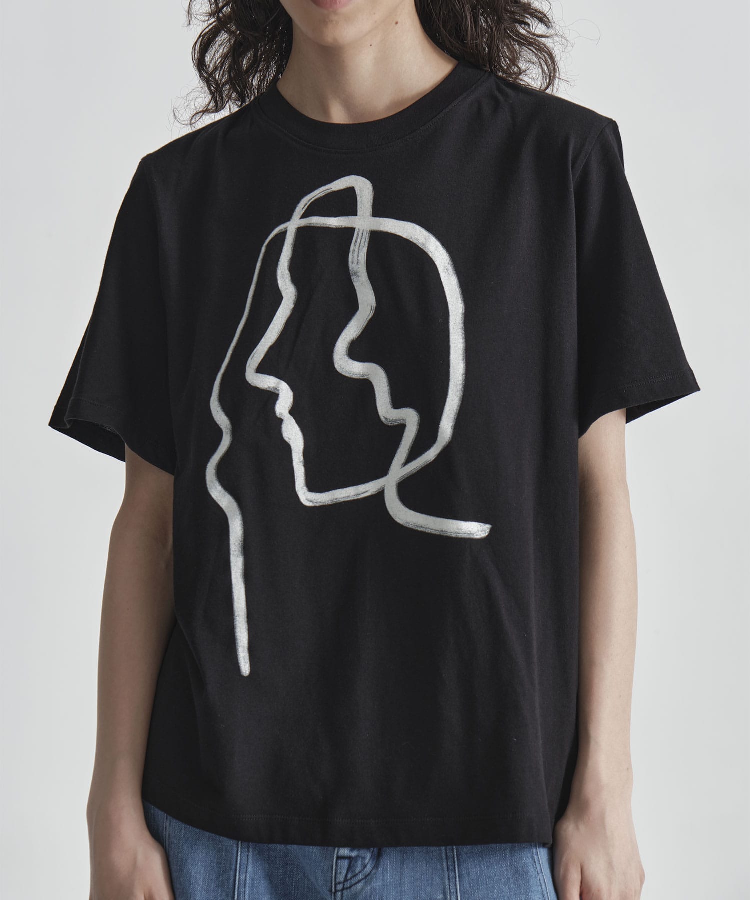 Line portrait T-shirt AKIRANAKA