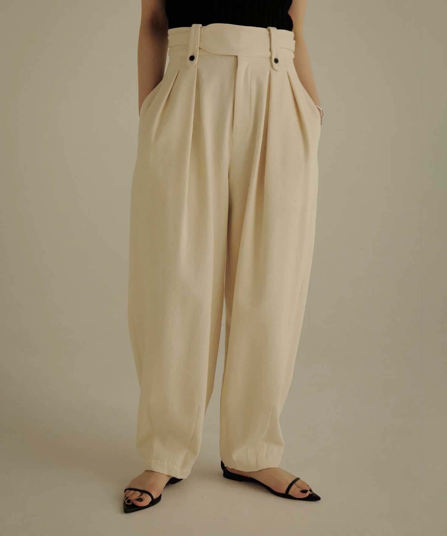 slab cotton cocoon pants Louren