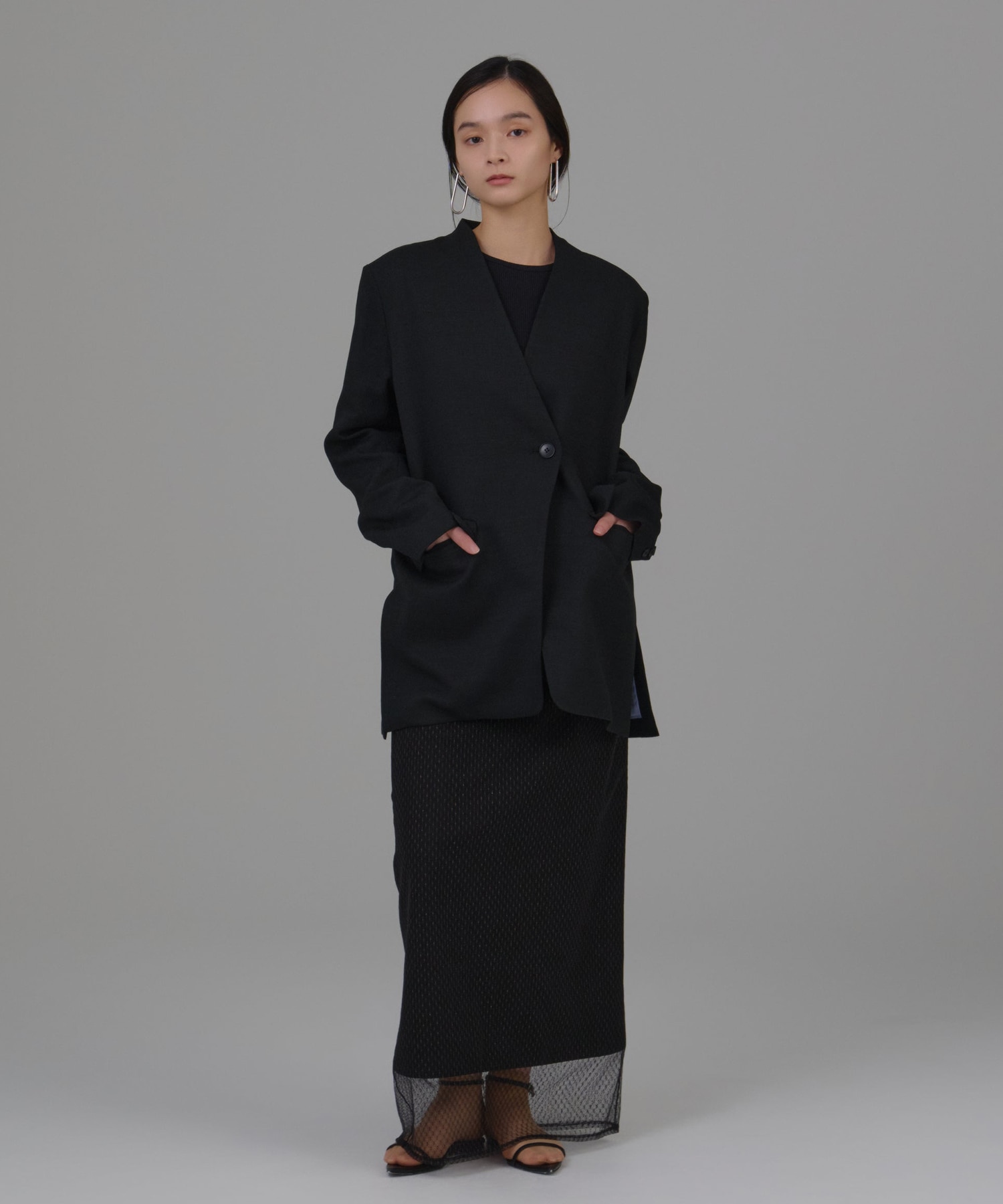 【WEB限定】tulle lace skirt Louren