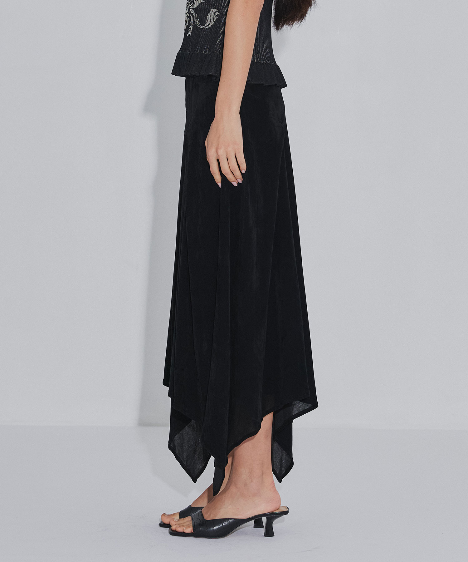 VELVET TULLE GATHERED SKIRT FETICO