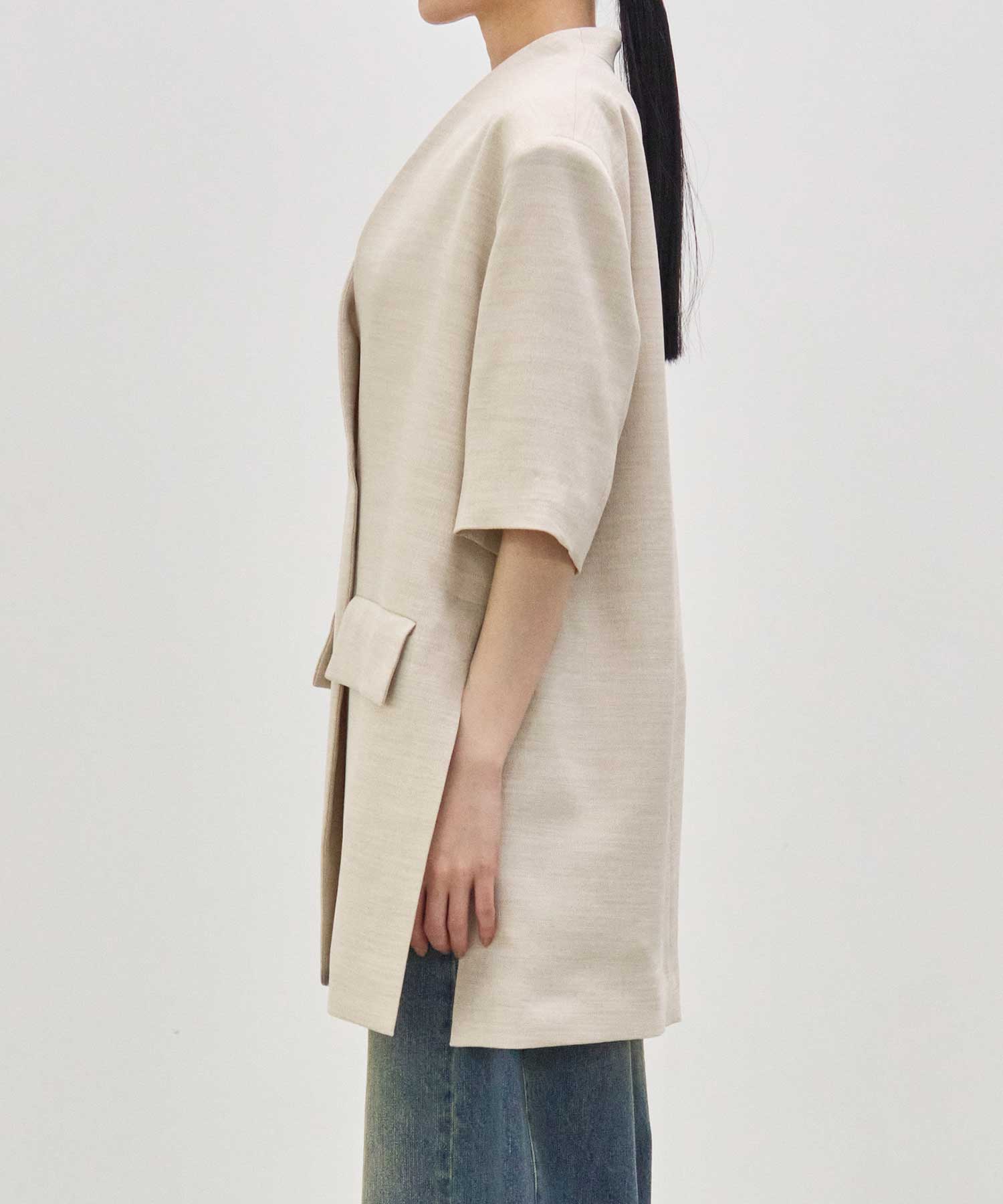 別注 side slit harf sleeve jacket Louren