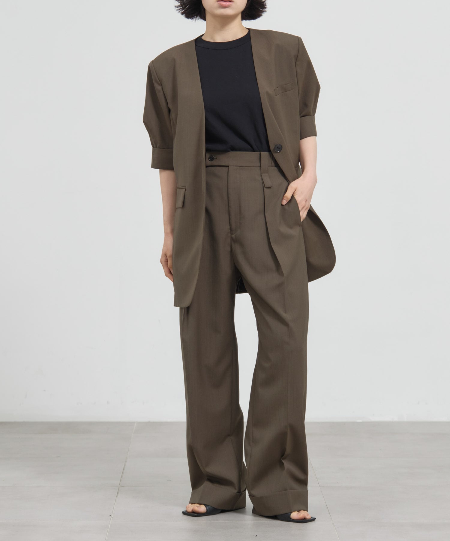 Harf Sleeve Collarless Jacket THE TOKYO