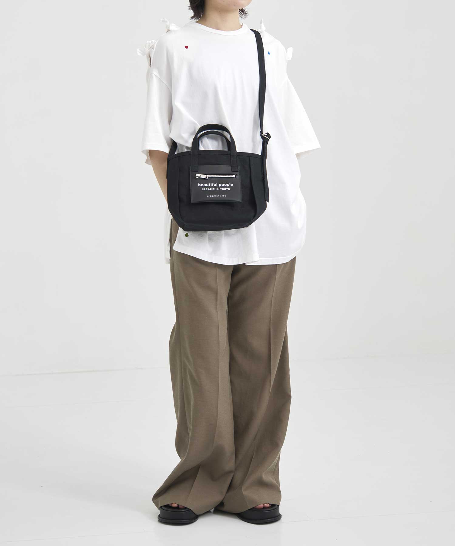 別注 Logo Leather Pocket Mini Tote Bag beautiful people