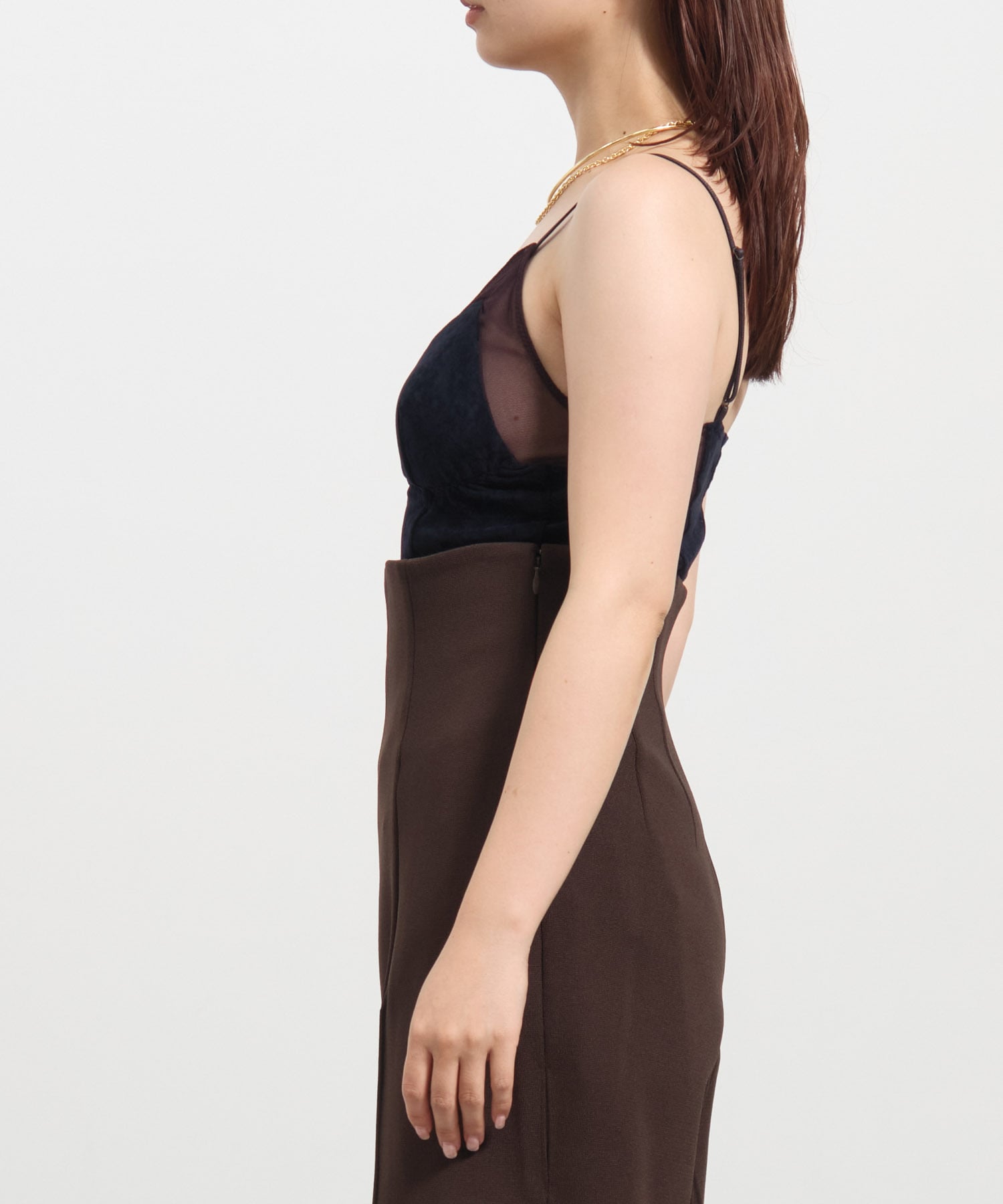 Velour paneled bodysuit FETICO