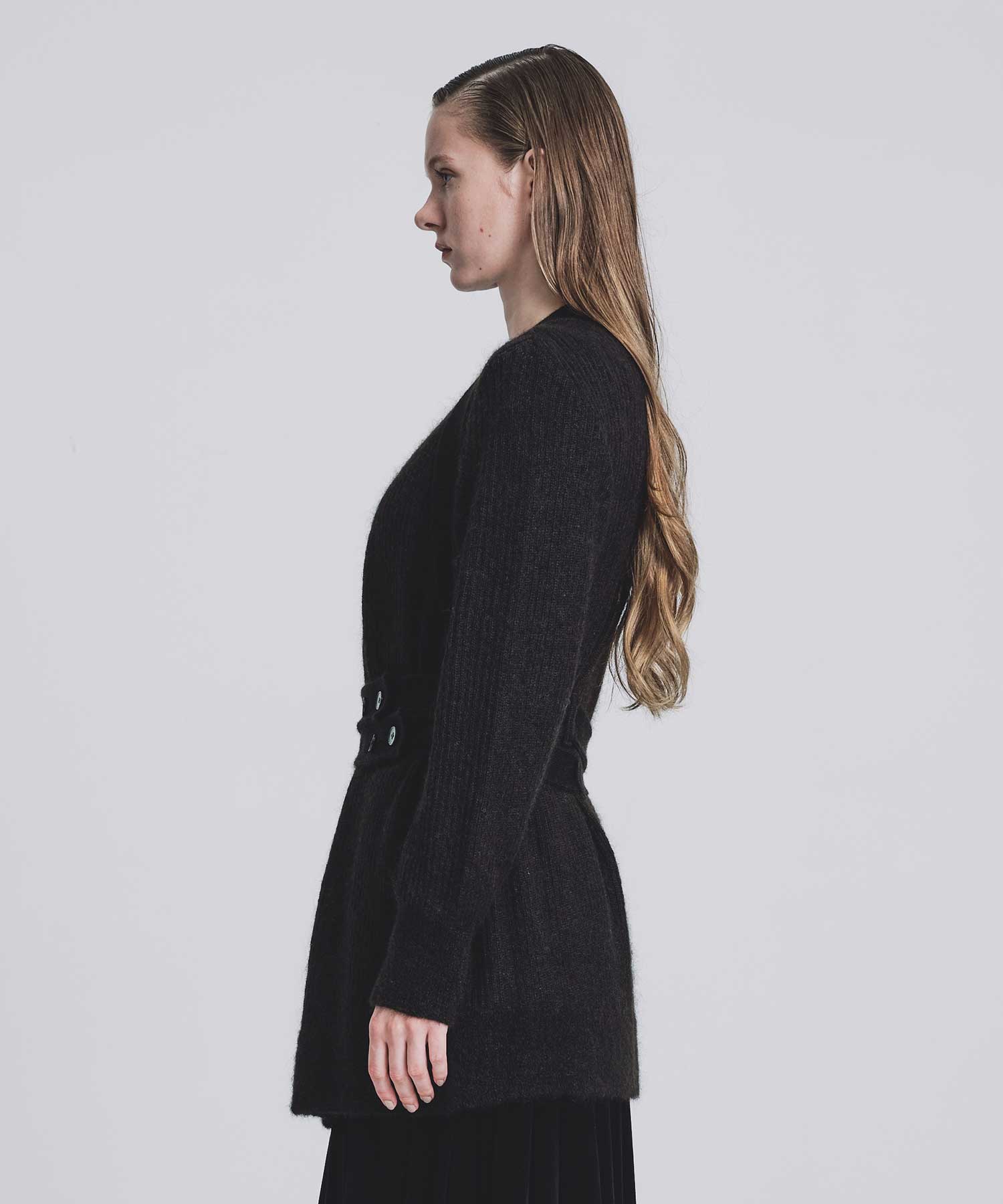 Mohair knit belted cardigan FETICO
