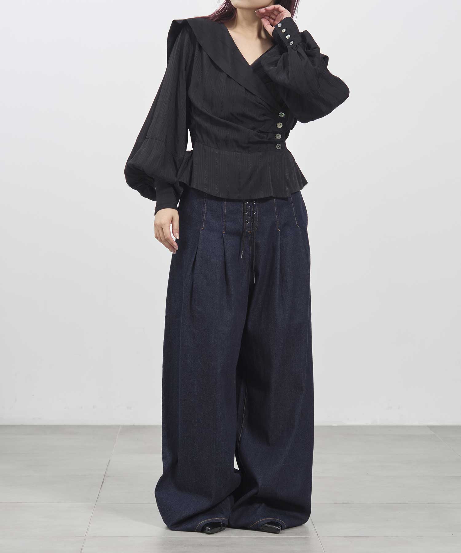 Pleated wide-legged jeans FETICO