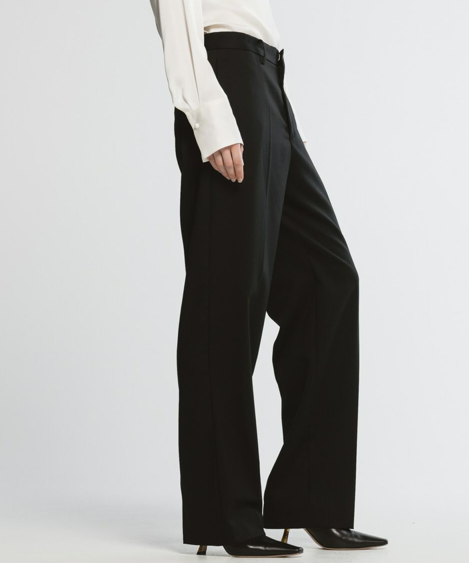 BLACK FORMAL STRAIGHT LEG TROUSERS CINOH