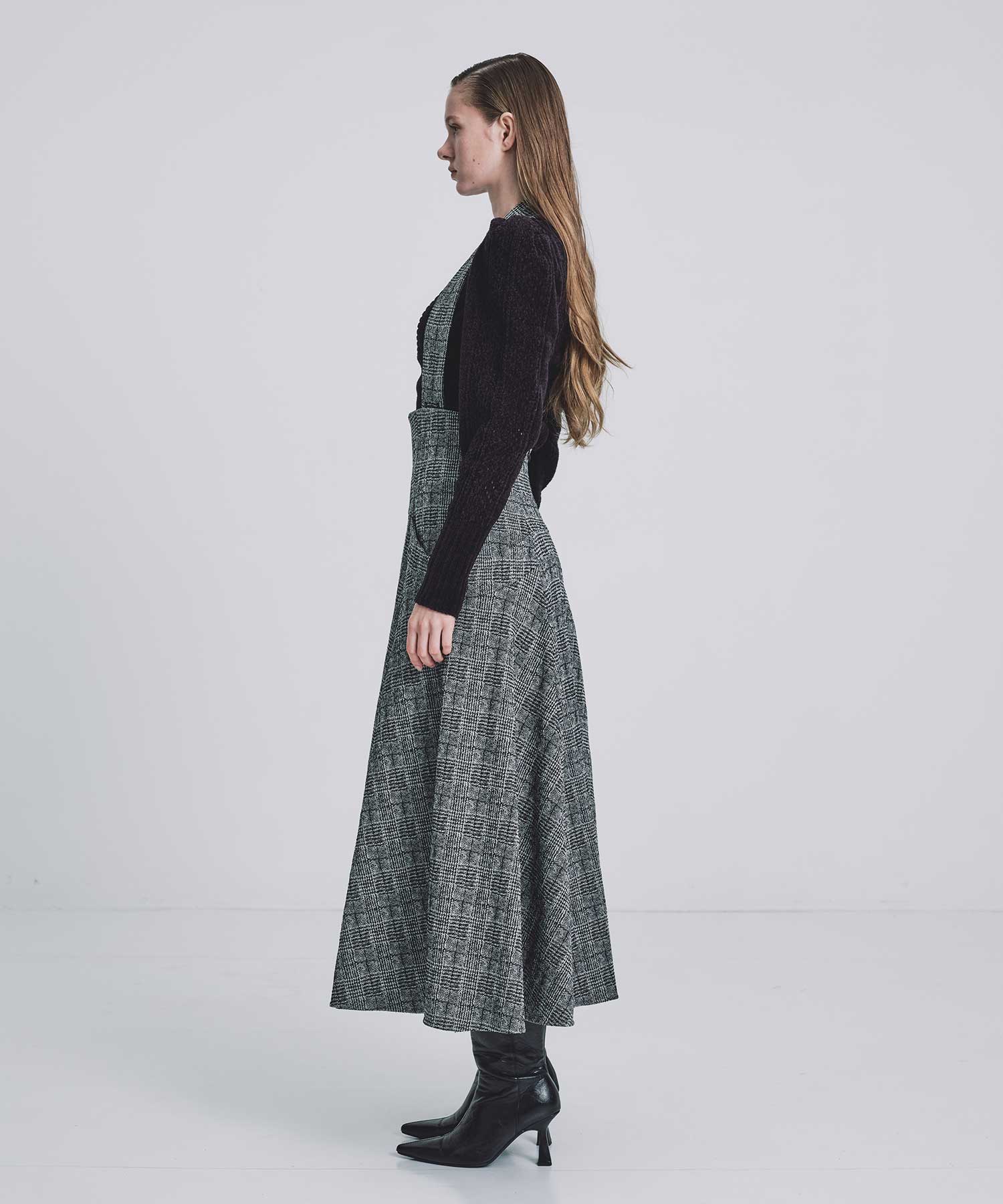 Glen check flared skirt FETICO