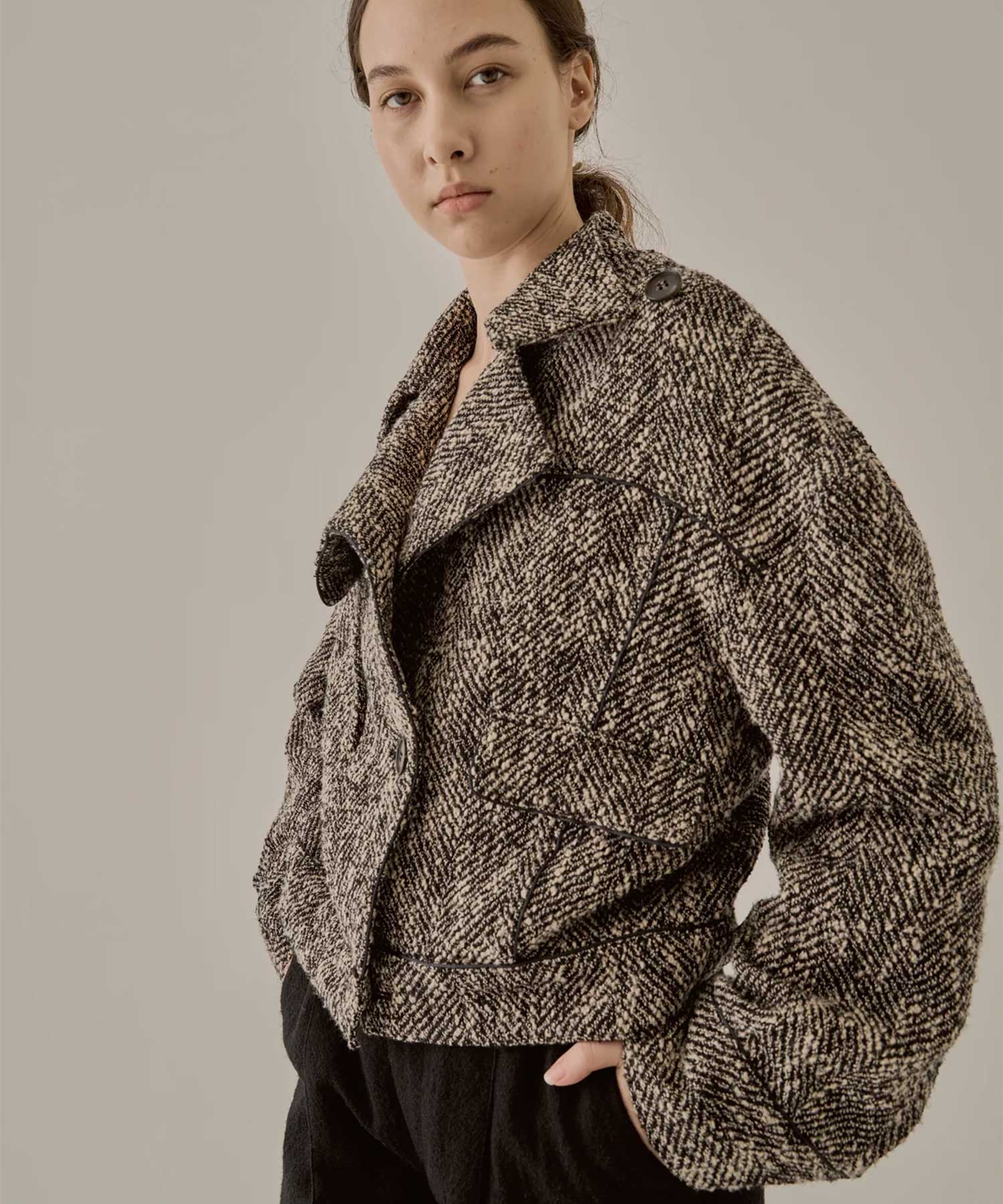 Rosanna tweed blouson BK AKIRANAKA