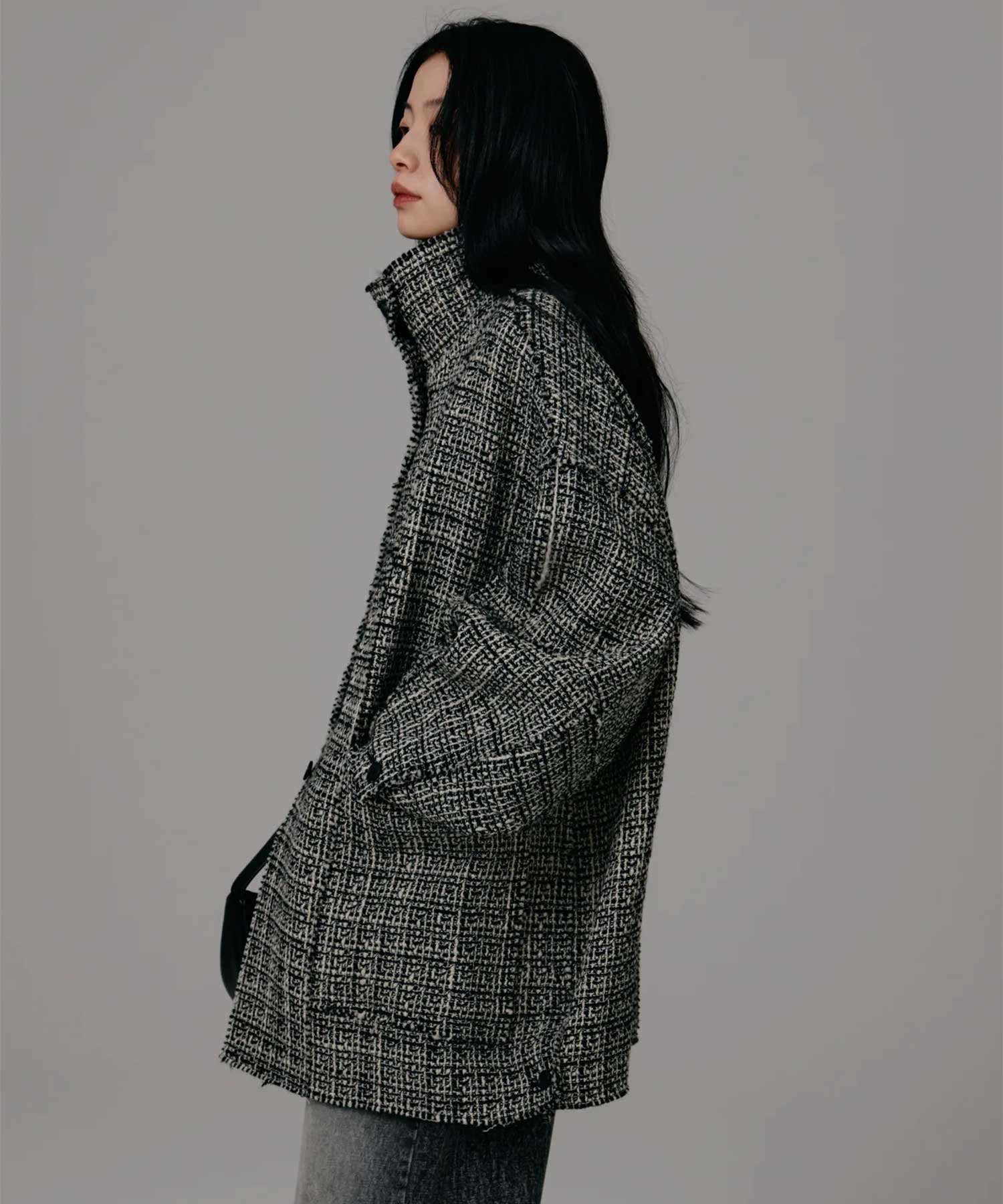 tweed half coat Louren