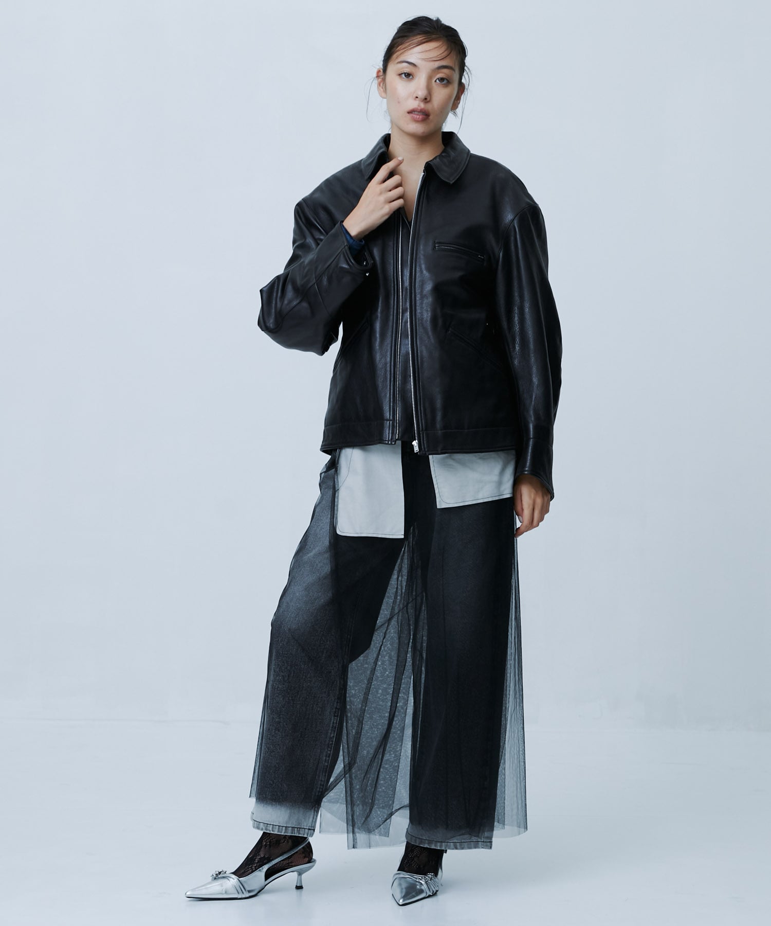CJ-25147　Sheep Leather Jacket Chika Kisada