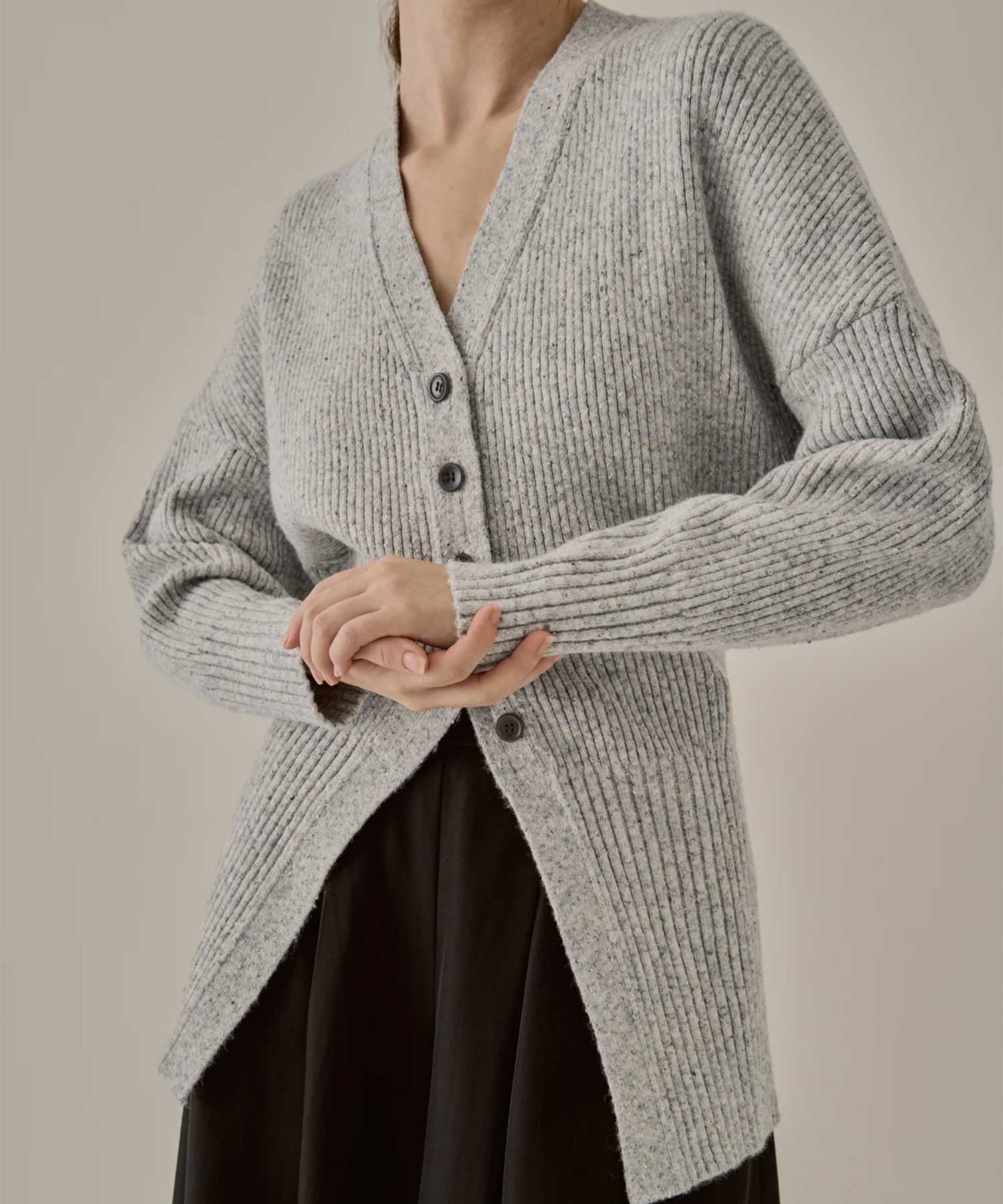 Greer melange knit cardigan AKIRANAKA