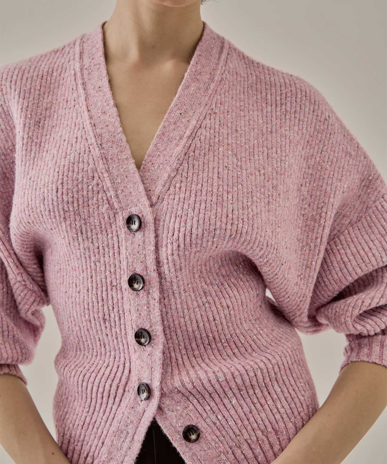 Greer melange knit cardigan AKIRANAKA