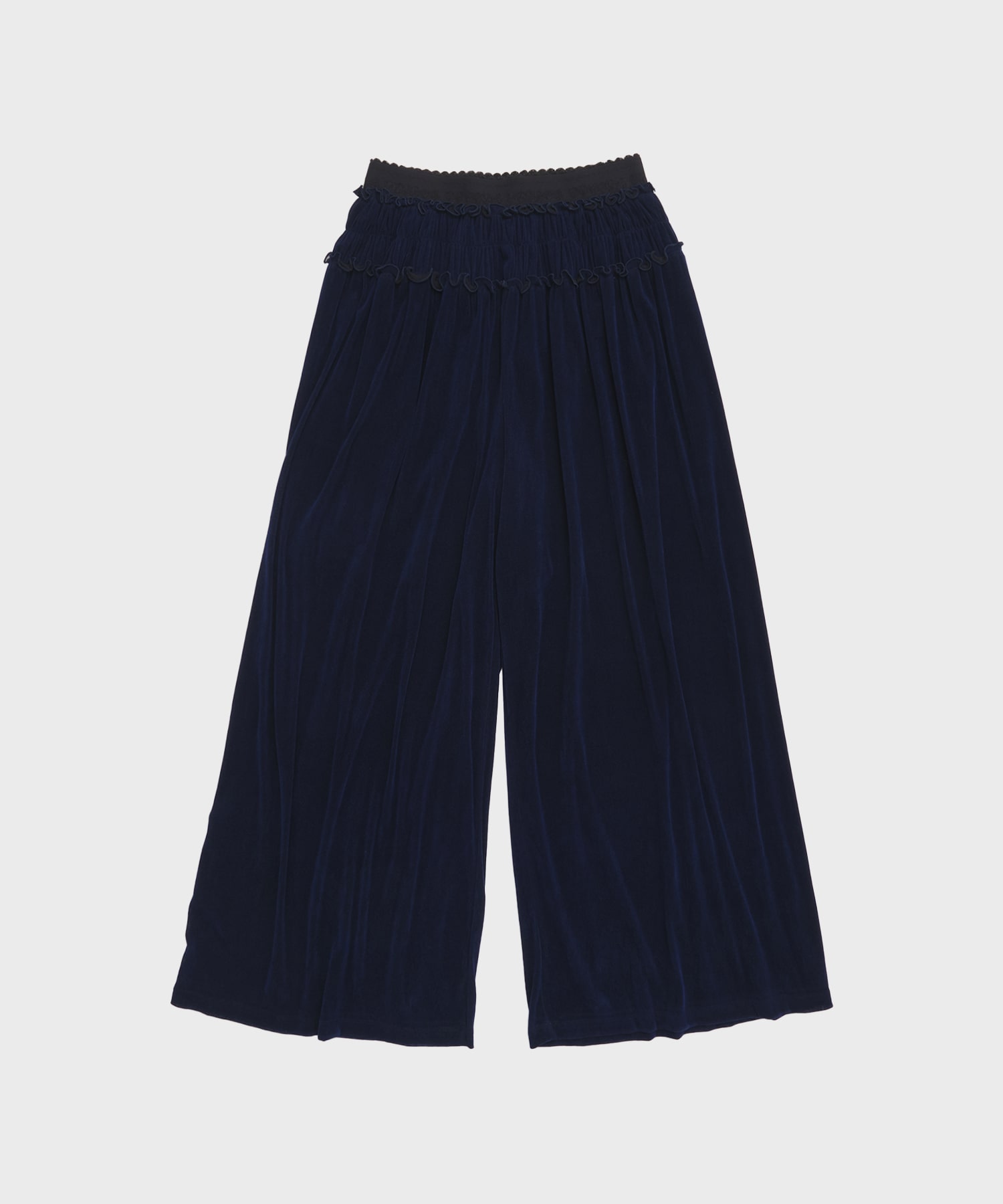 別注 Velvet tulle shirring wide pants FETICO